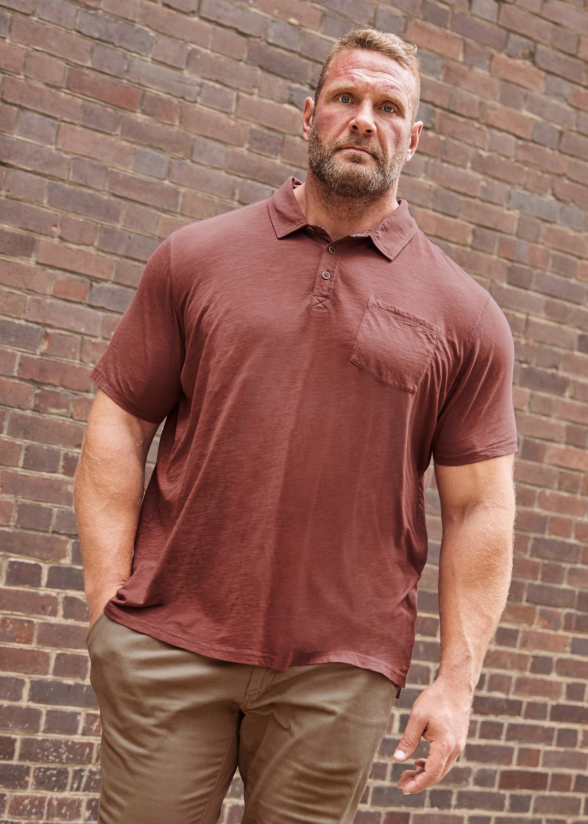 BadRhino Big & Tall Wine Red Slub Polo Shirt | BadRhino 1