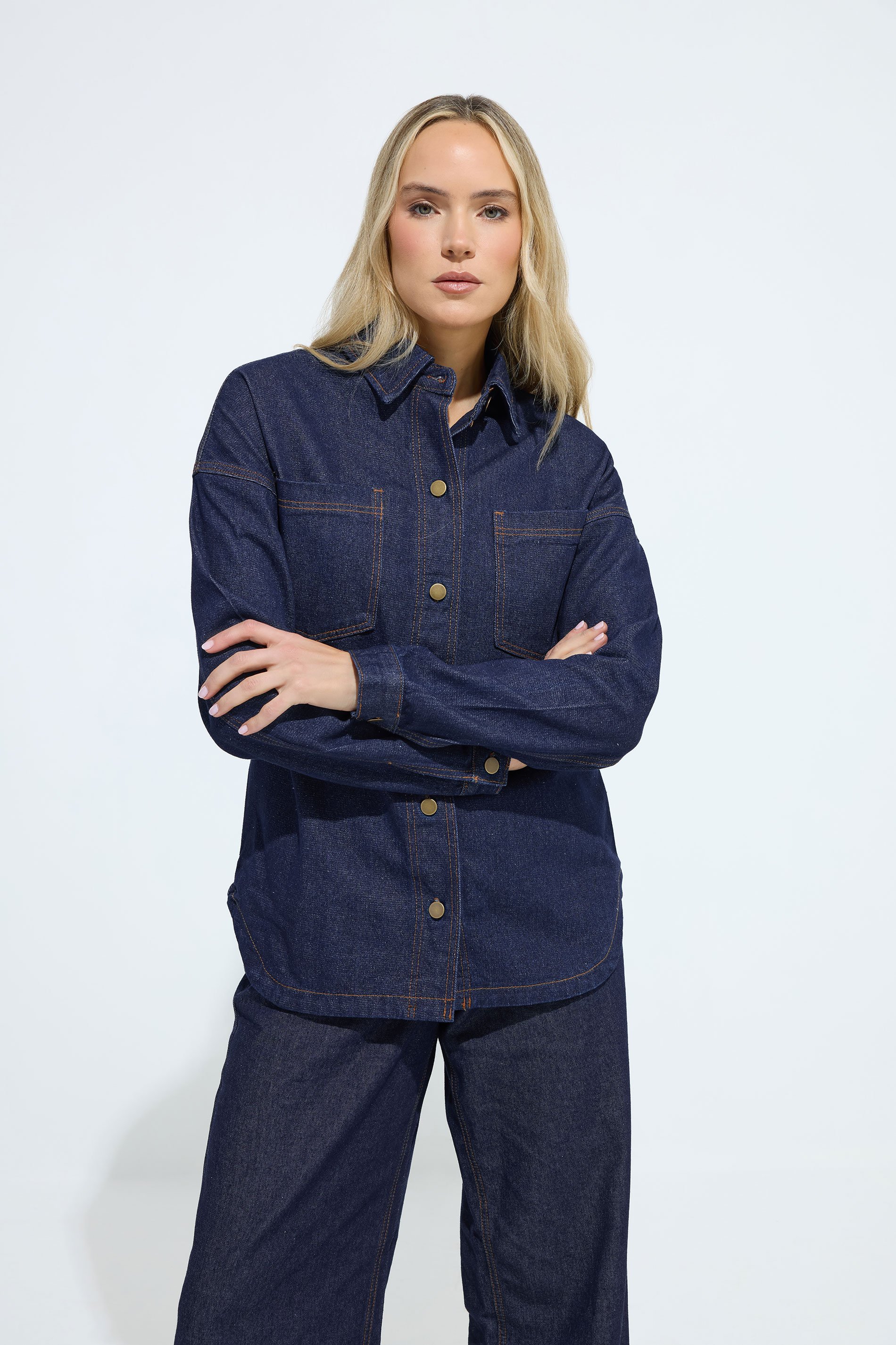 LTS Tall Blue Indigo Denim Shacket | Long Tall Sally 1