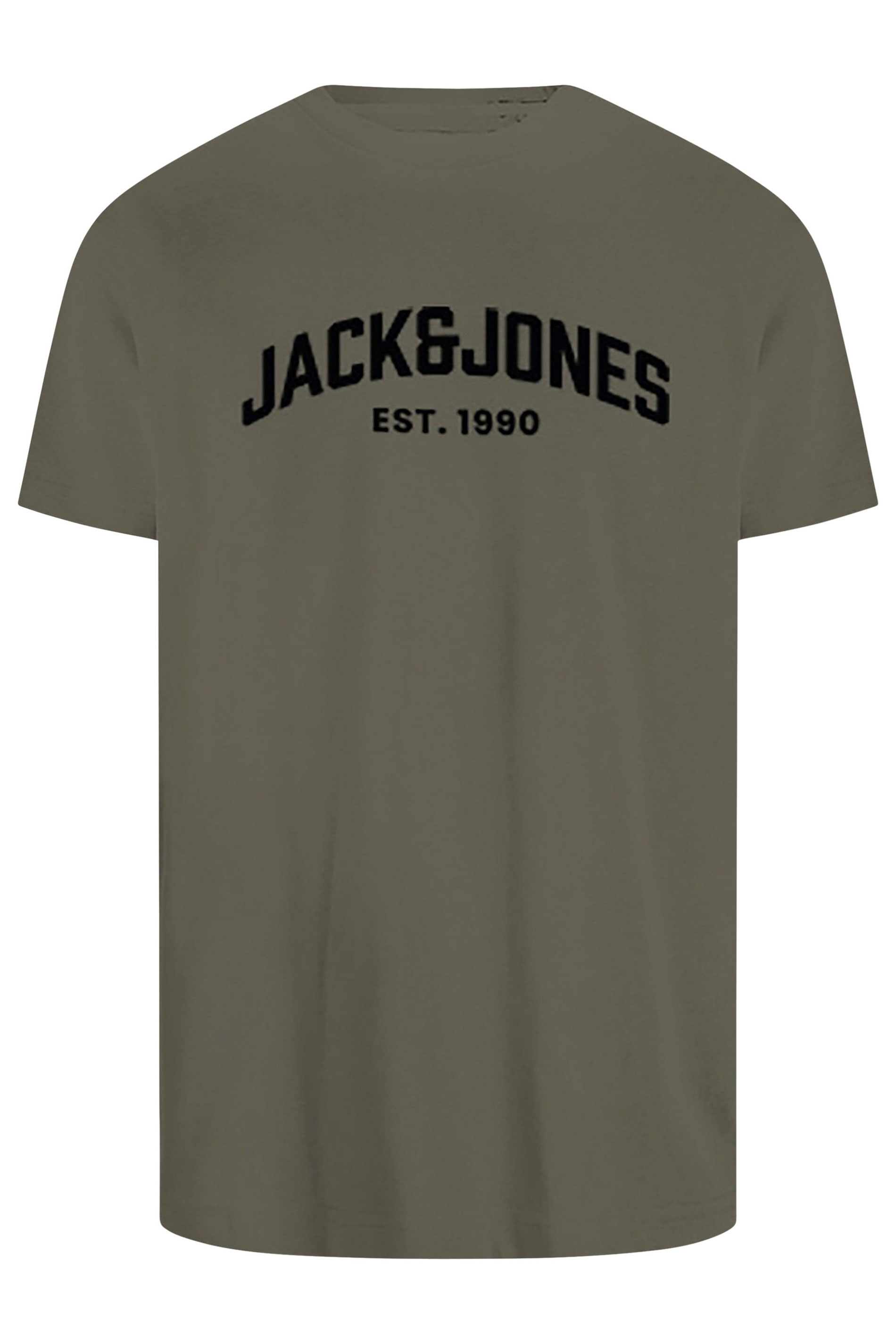 JACK & JONES Big & Tall 5 PACK Grey & Green Crew Neck T-Shirts | BadRhino 5