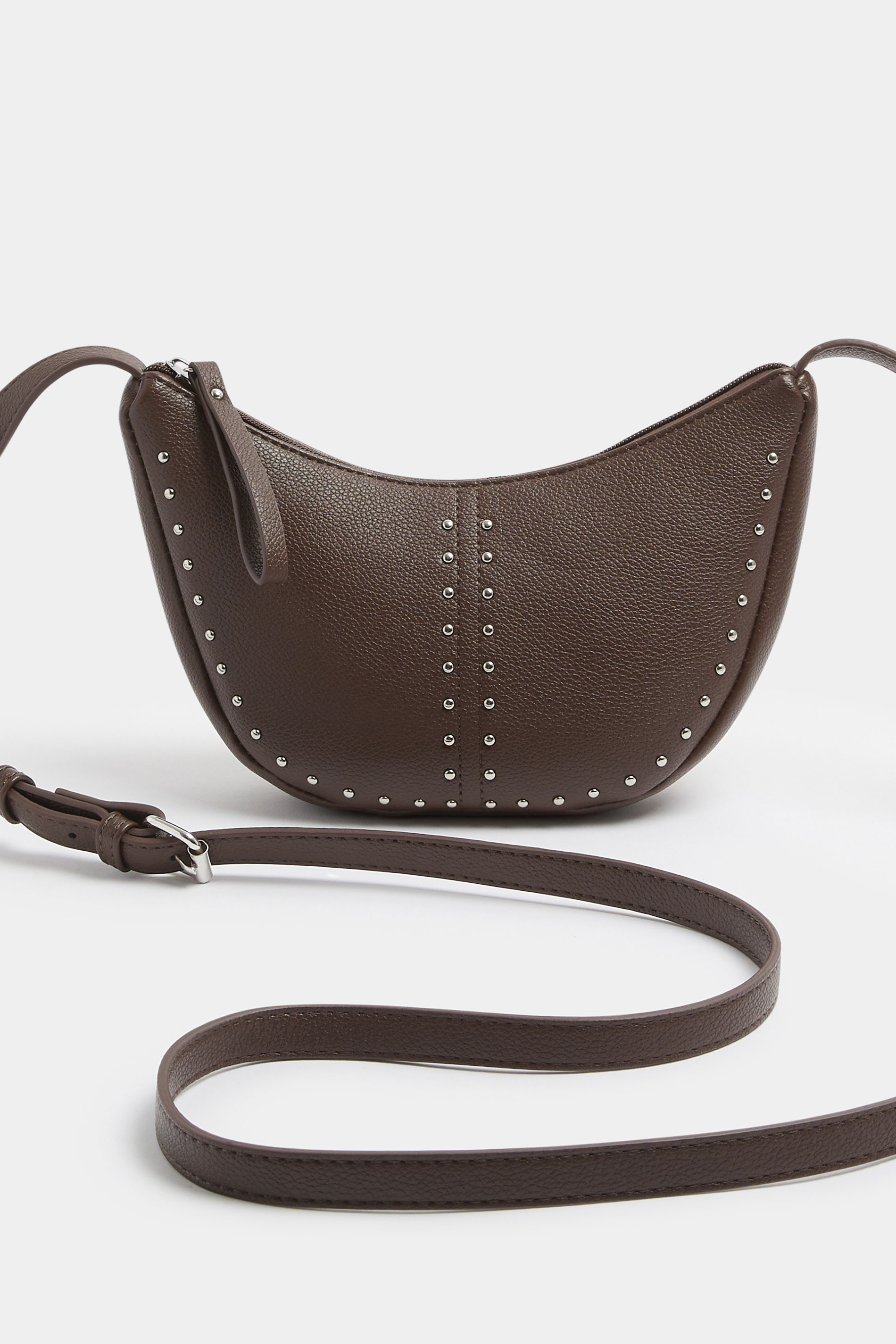 Brown Stud Detail Cross Body Bag | Yours Clothing 3