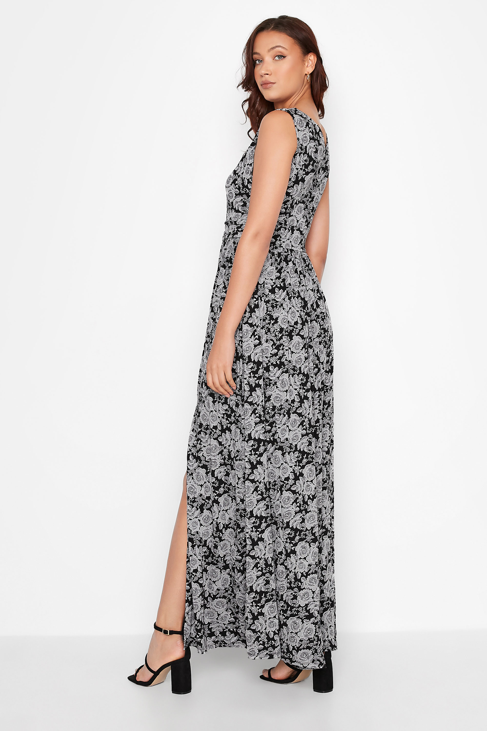 Tall Women's Black Floral Side Slit Maxi Dress | Long Tall Sally  3