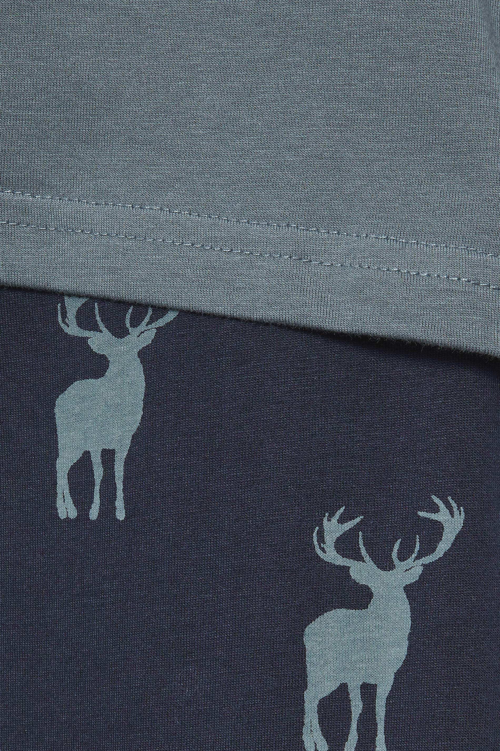 BadRhino Big & Tall Navy & Storm Blue Stag Pyjama Set | BadRhino 5