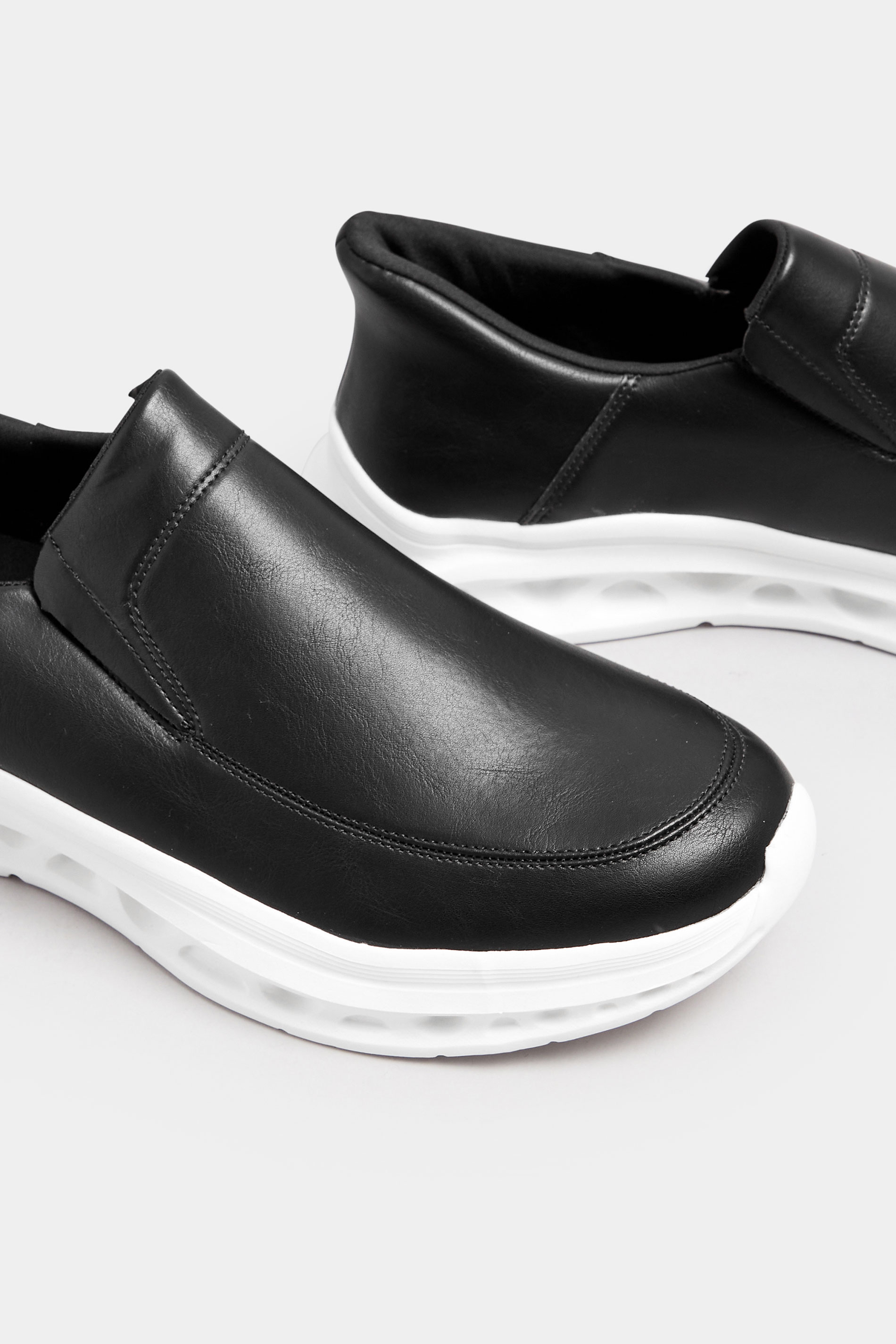 D555 Black Faux Leather Slip On Shoes | BadRhino 6