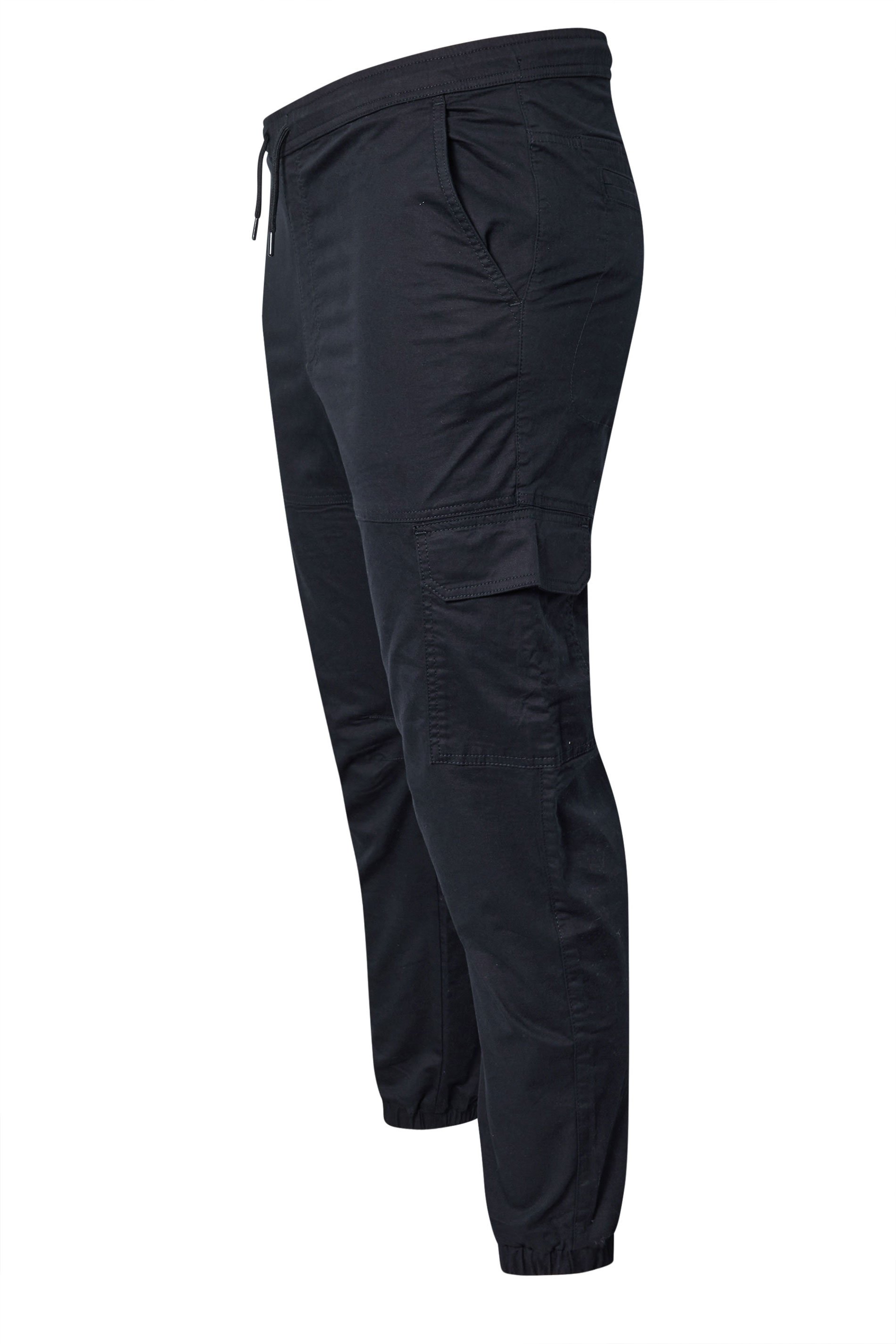BadRhino Big & Tall Navy Blue Elasticated Waist Cuffed Cargo Trousers | BadRhino 6
