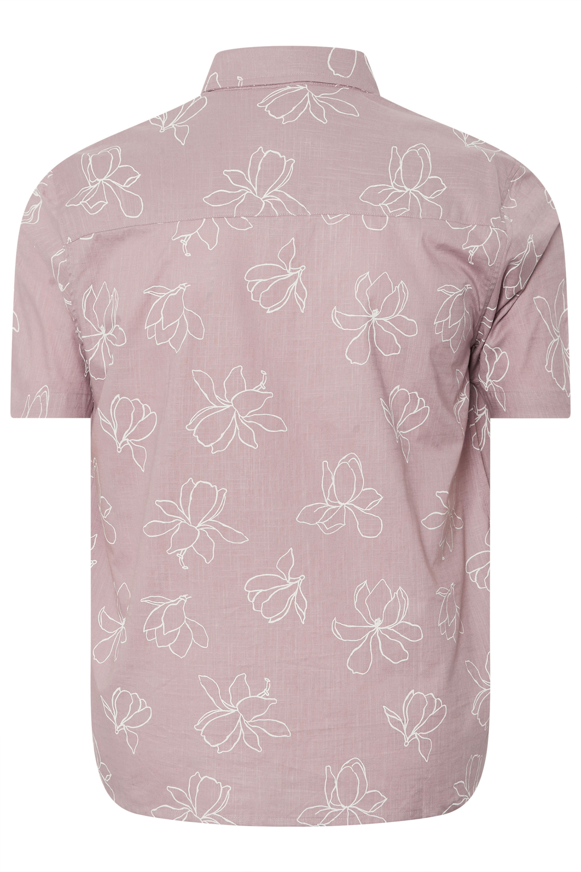 BadRhino Big & Tall Pink Linear Floral Slub Shirt | BadRhino 8