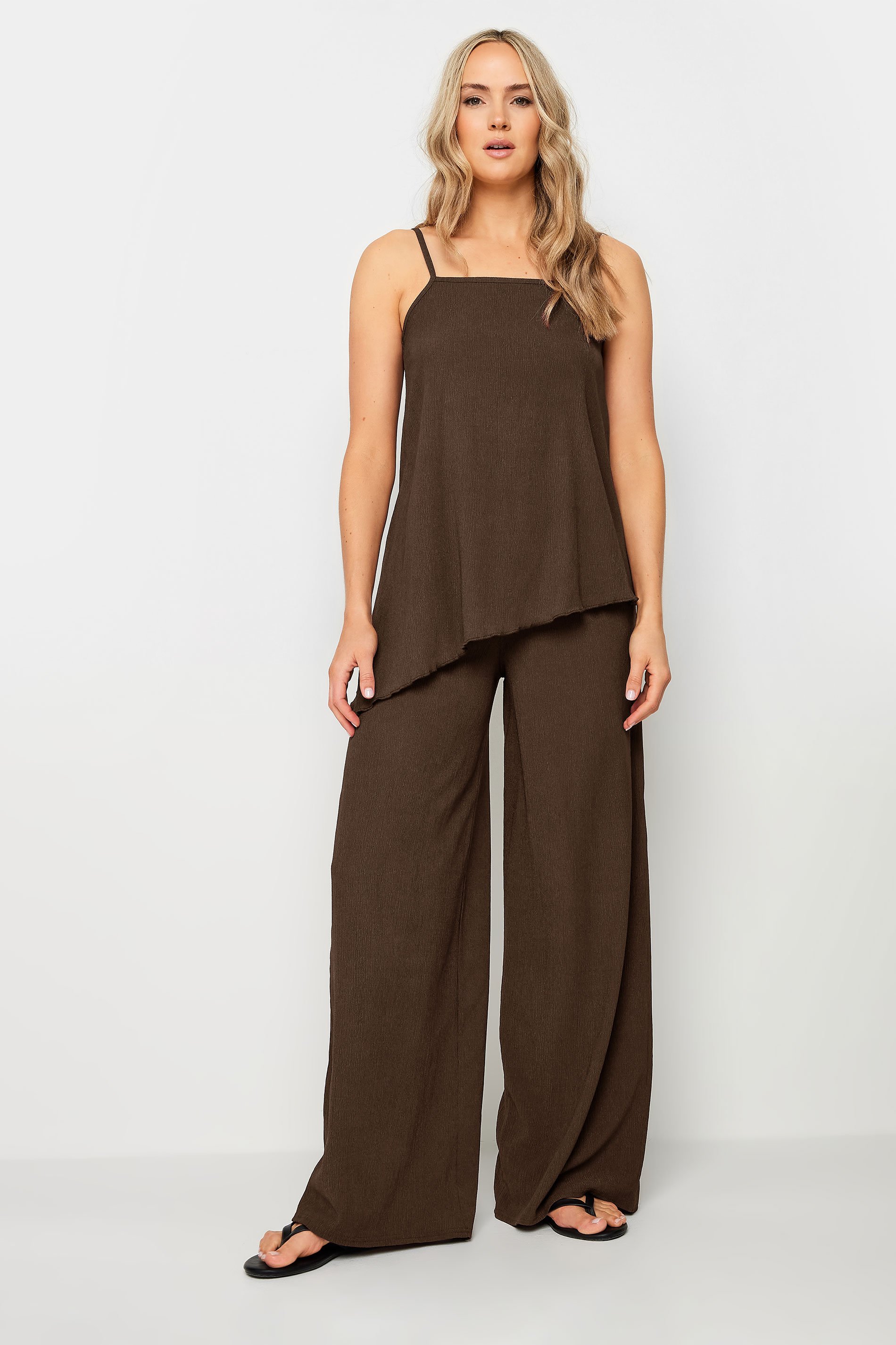 LTS Tall Women's Black Textured Wide Leg Trousers | Long Tall Sally  3