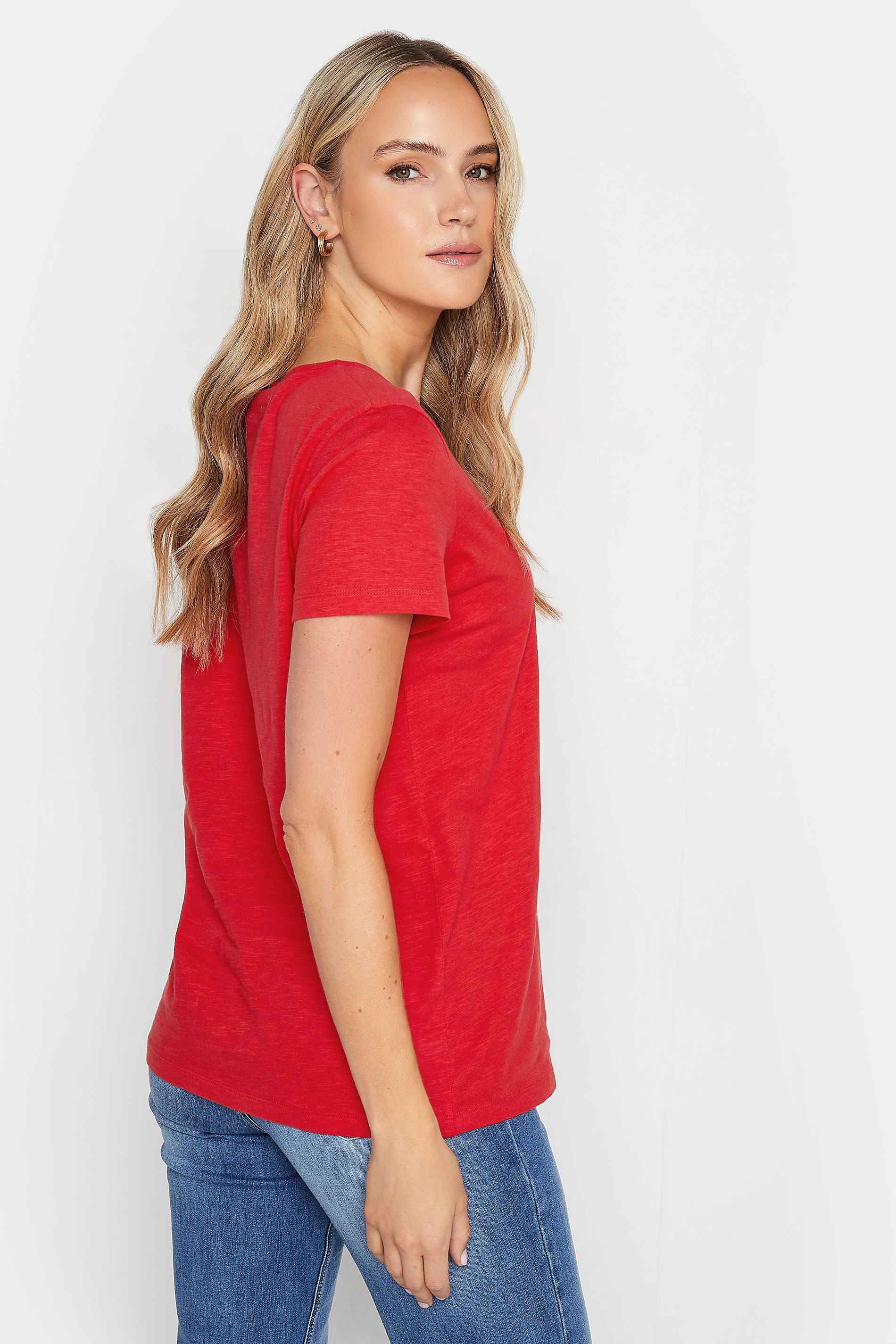 LTS Tall Women's Red V-Neck T-Shirt | Long Tall Sally 3