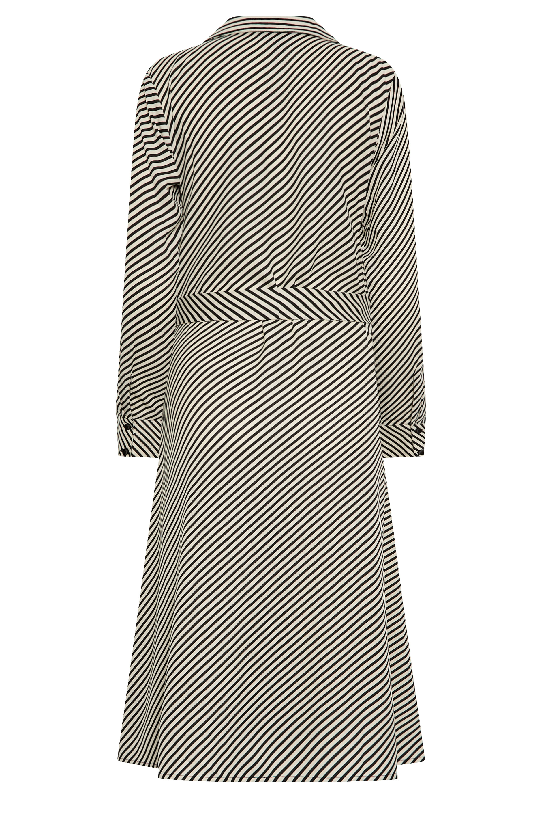 LTS Tall Women's Black Stripe Print Midi Shirt Dress | Long Tall Sally 7