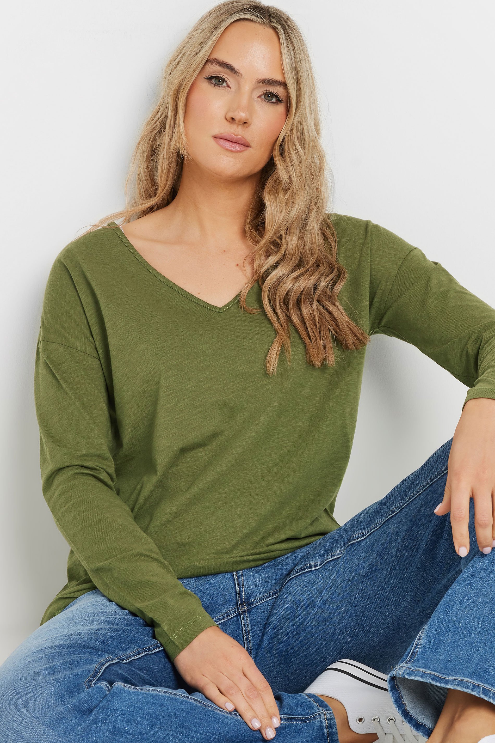 LTS Tall 2 PACK Stone Brown & Green Long Sleeve T-Shirts | Long Tall Sally 6