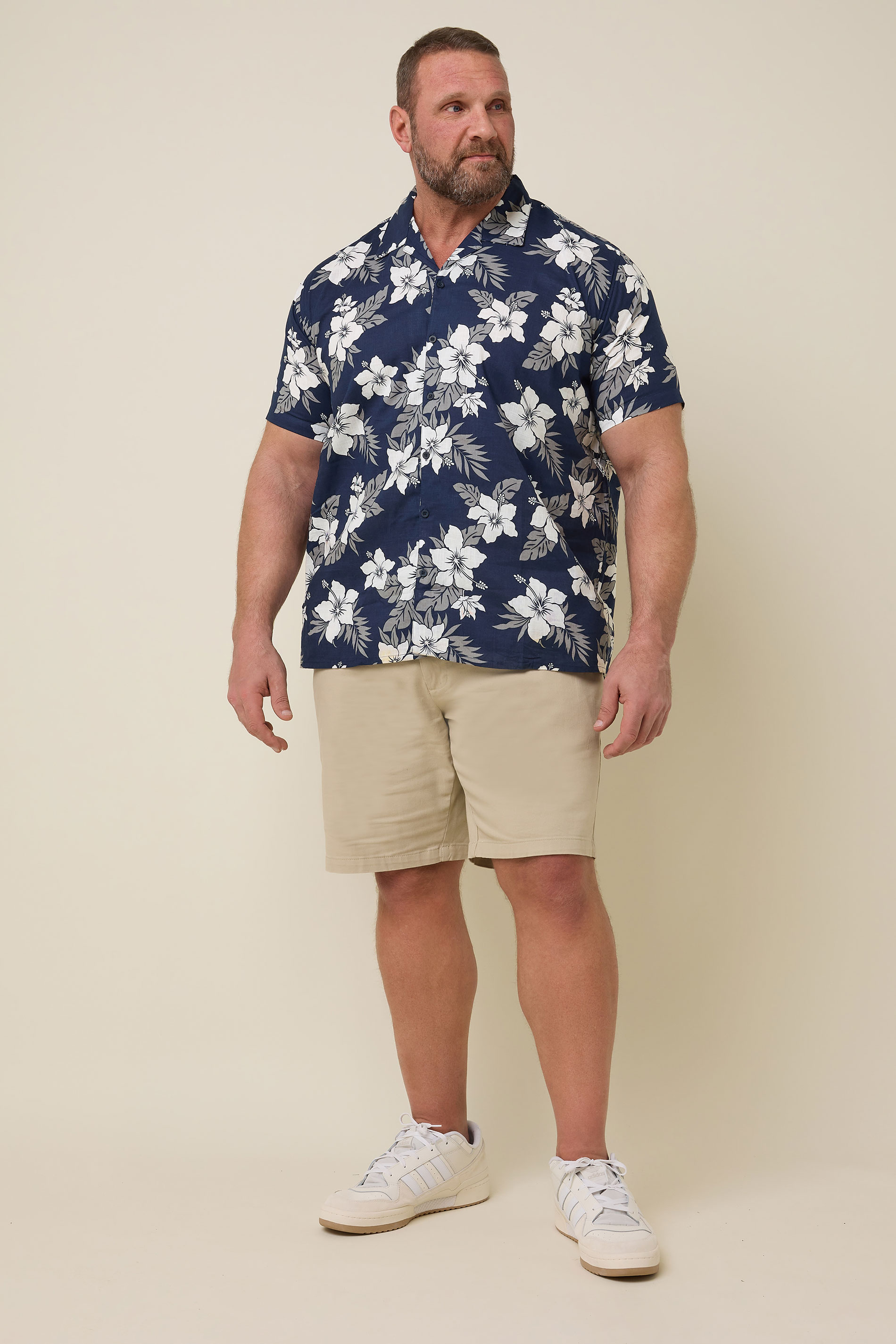 BadRhino Big & Tall Rust Orange & Navy Blue Leaf Print Shirt | BadRhino 3