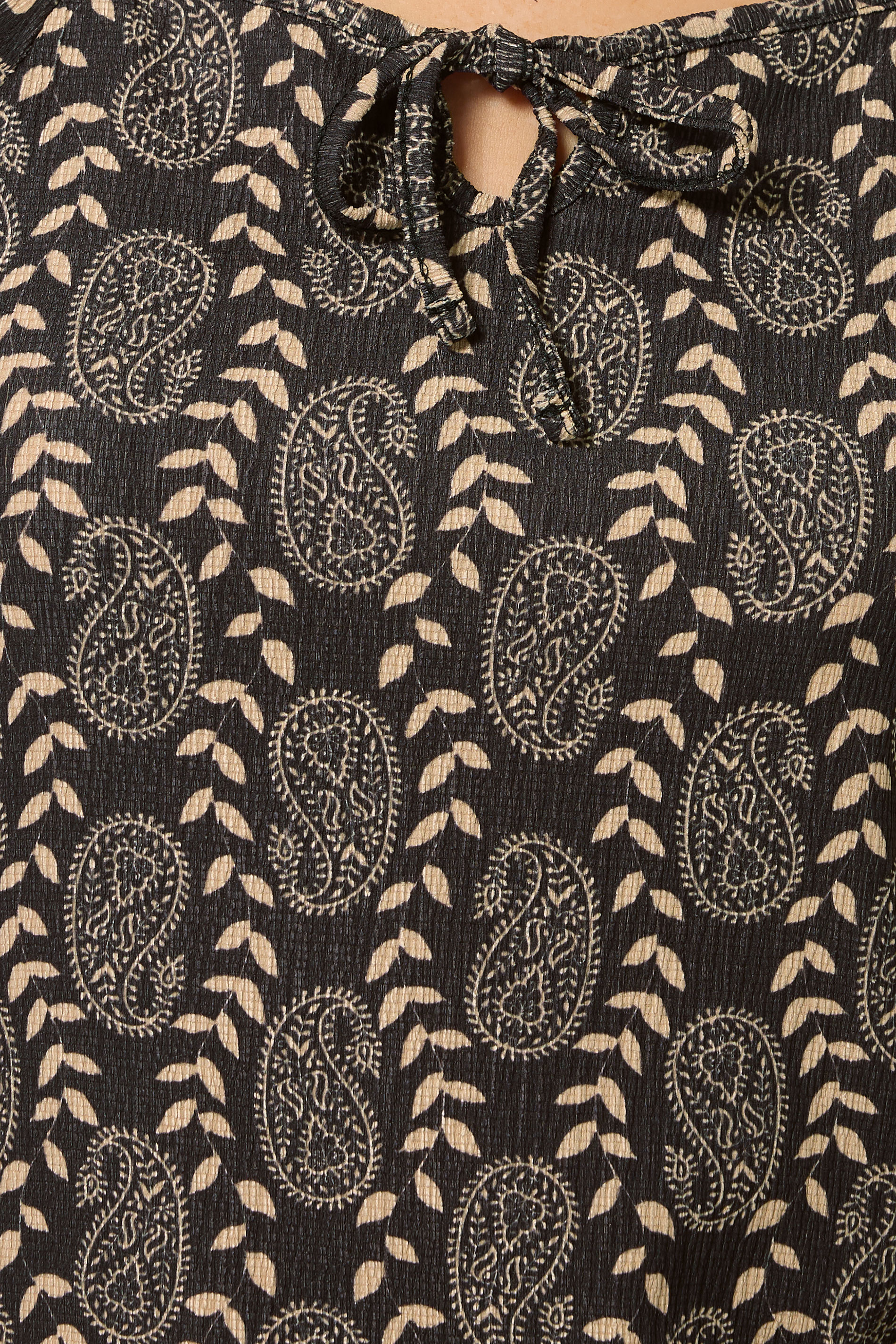 LTS Tall Black Geometric Tie Front Top | Long Tall Sally 5