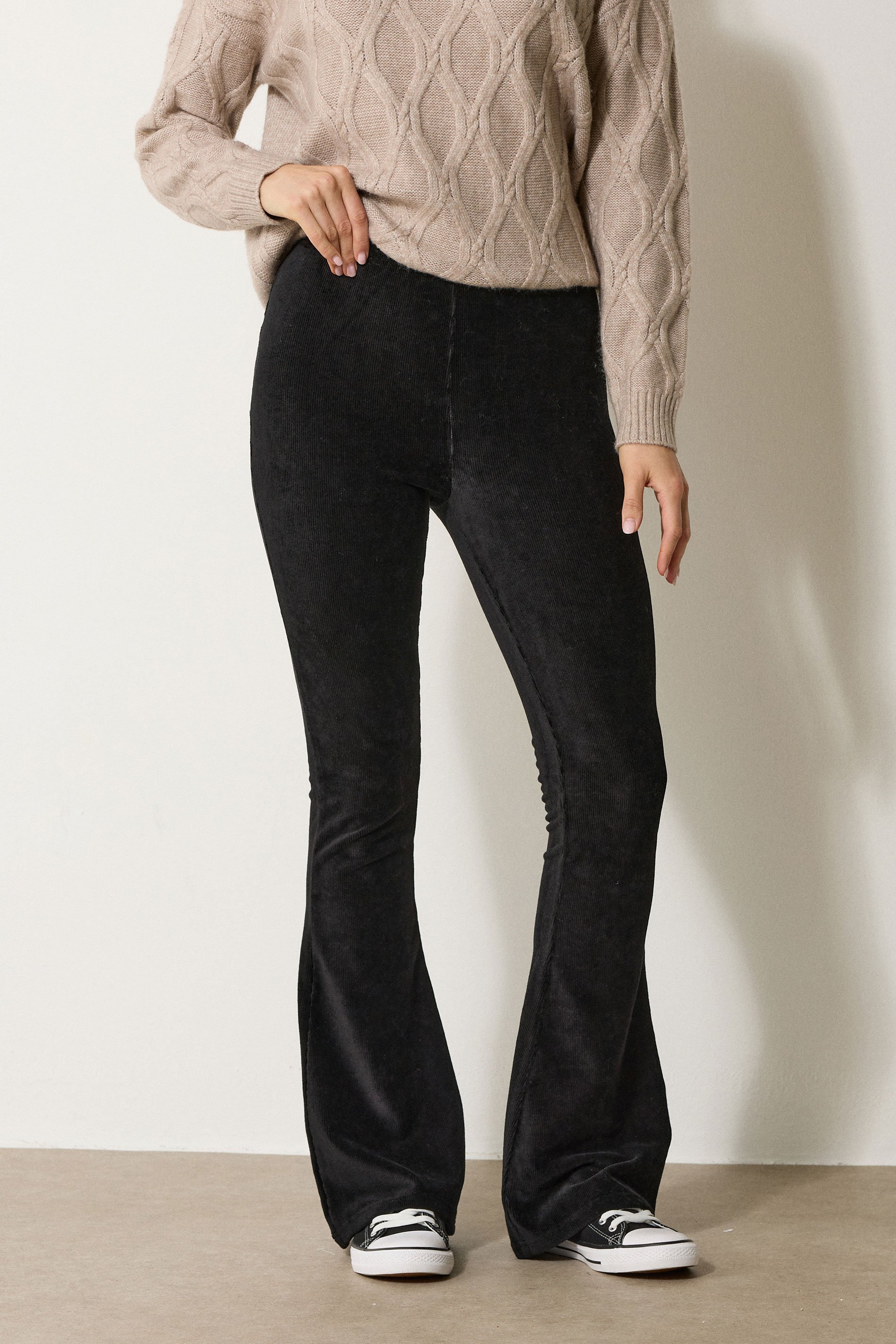 LTS Tall Black Cord Flared Leggings | Long Tall Sally 2