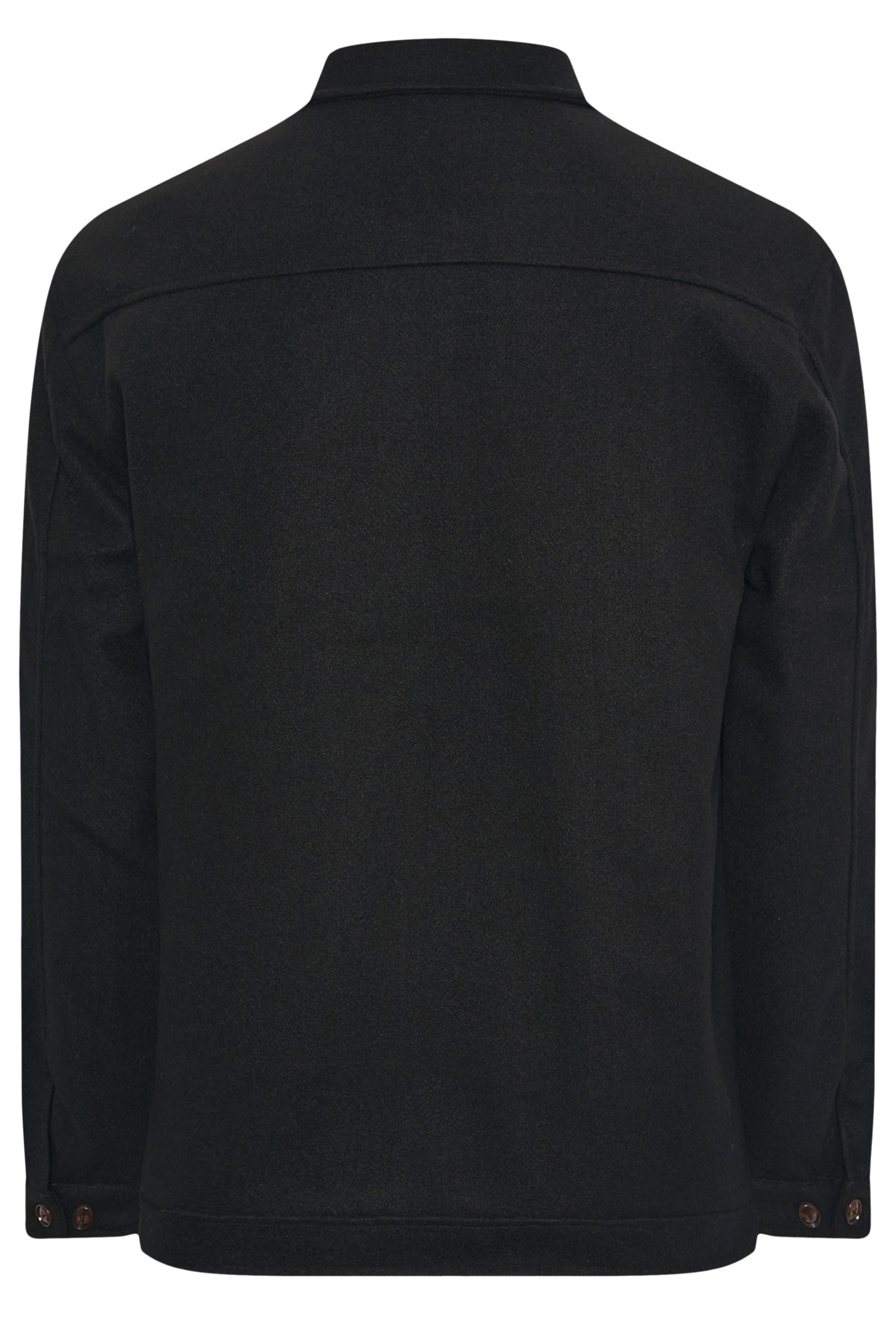 D555 Big & Tall Black Collared Harrington Jacket | BadRhino 5