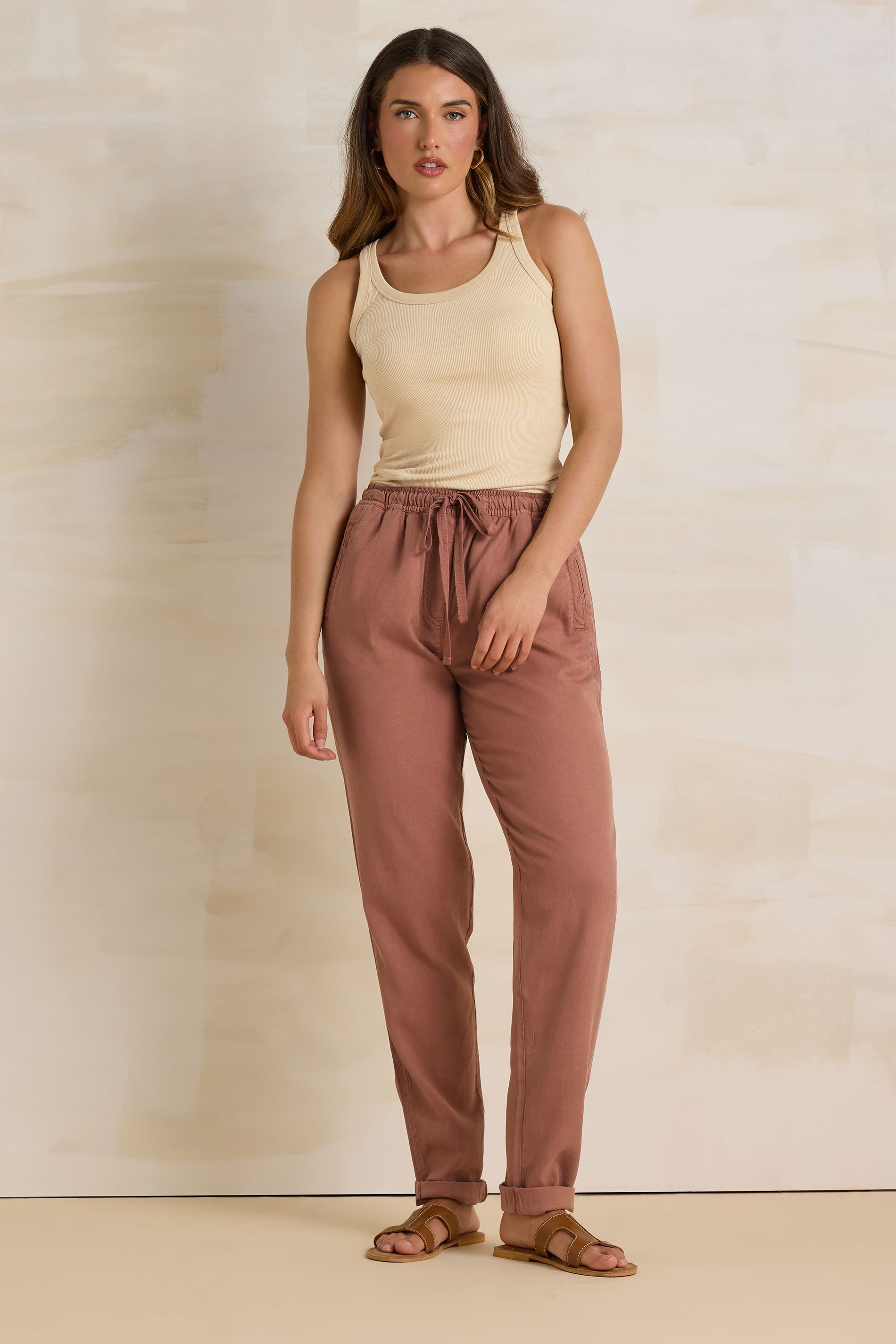 LTS Tall Rust Orange Lyocell Blend Joggers | Long Tall Sally 3