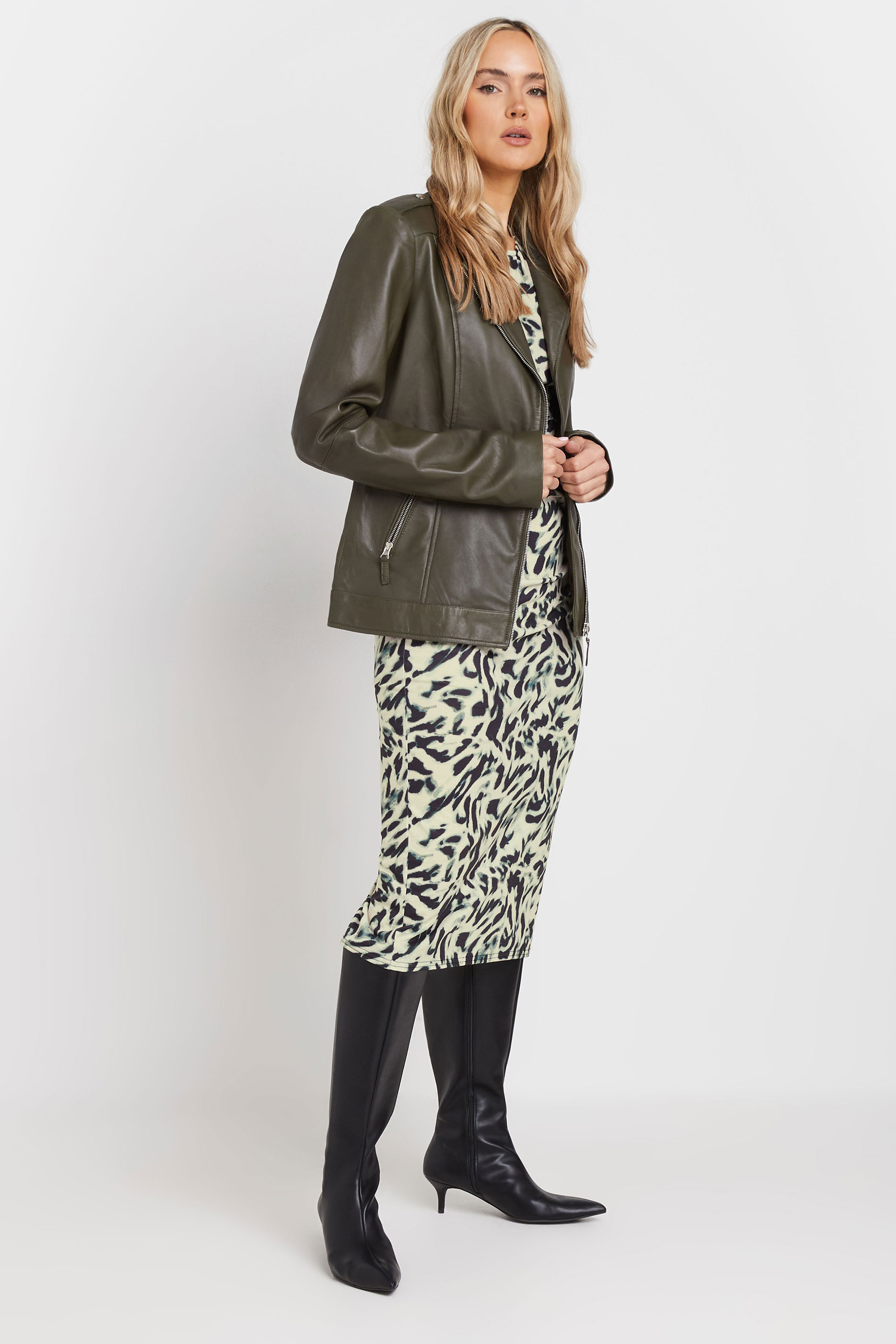 LTS Tall Natural Brown Abstract Print Midaxi Dress | Long Tall Sally 2