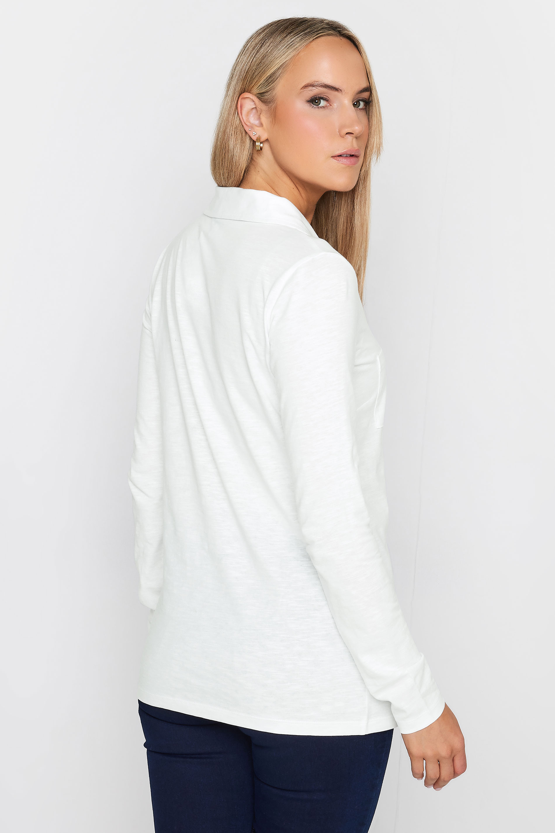 LTS Tall Women's White Cotton Jersey Shirt | Long Tall Sally 3