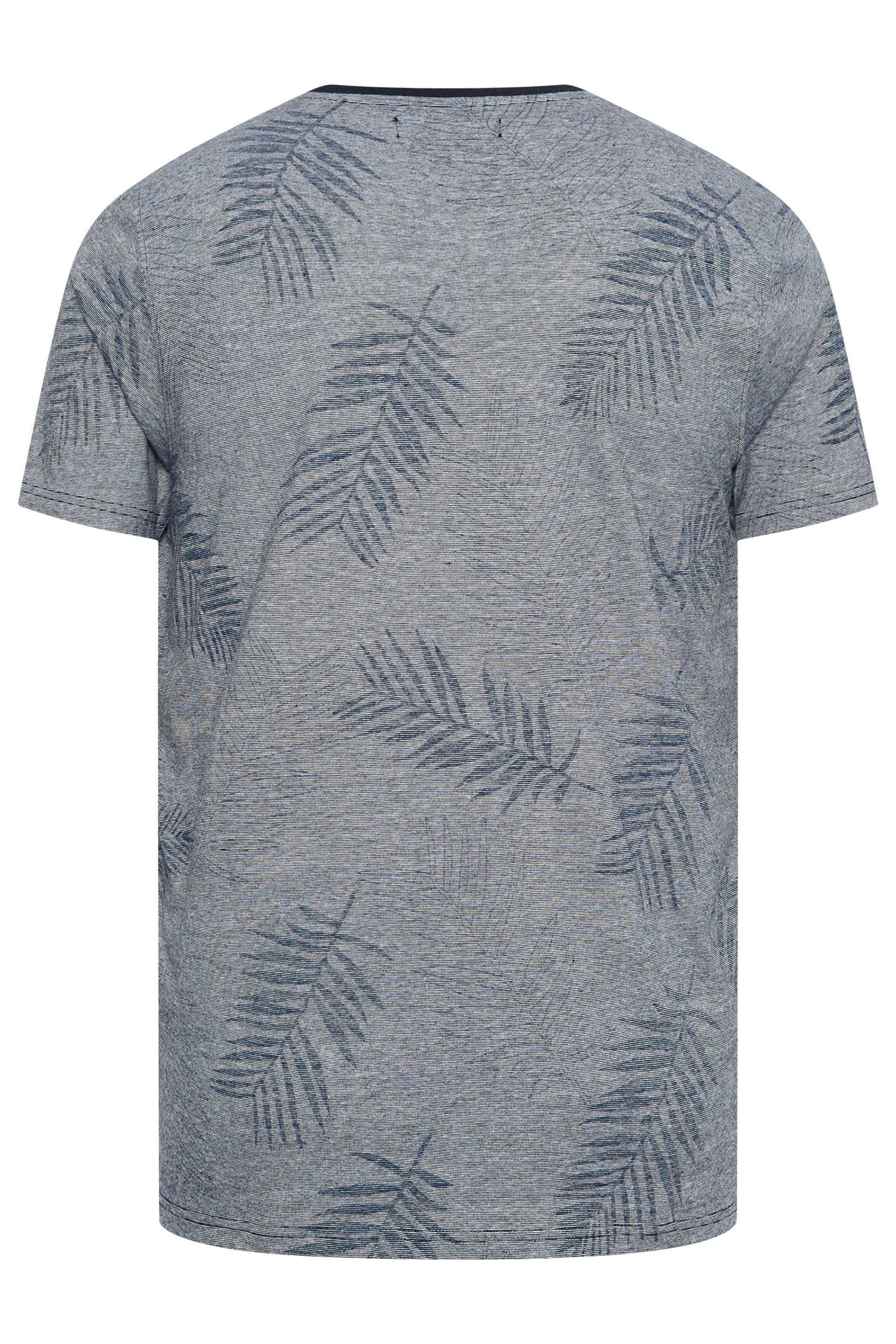 BadRhino Big & Tall Blue Leaf Print T-Shirt | BadRhino 5