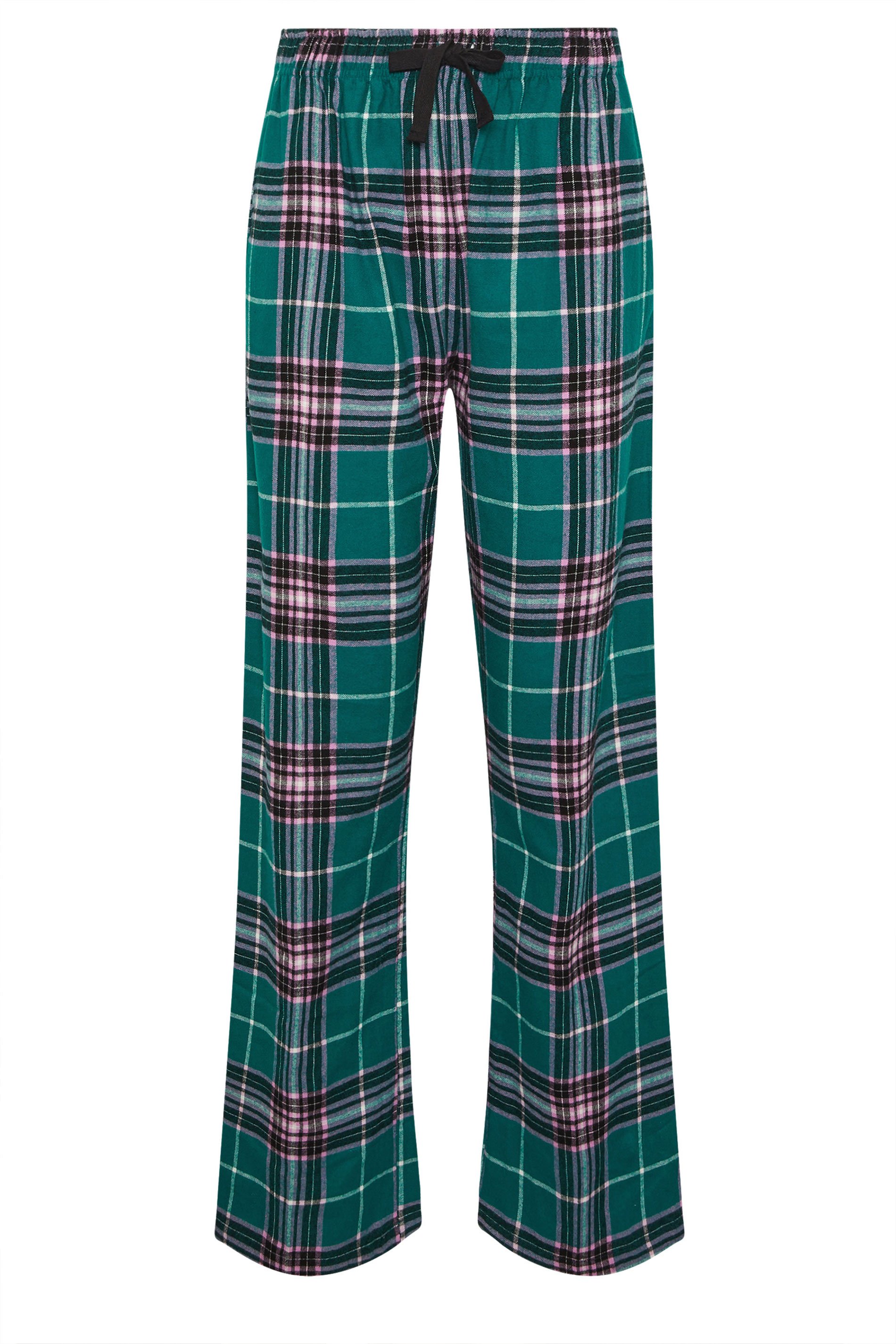 LTS Tall Turquoise Green Cotton Check Pyjama Bottoms | Long Tall Sally 6