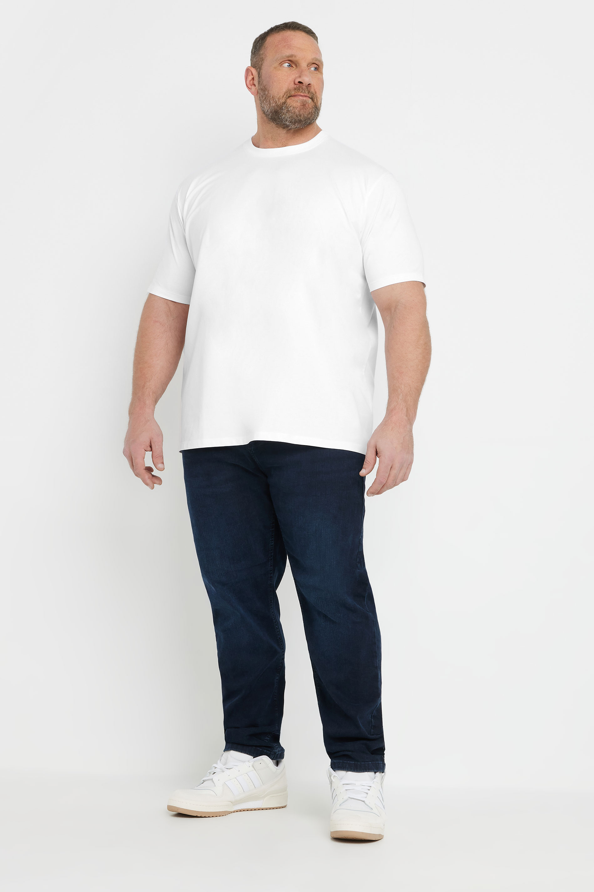 BadRhino Big & Tall White Soft Touch Relaxed Fit T-Shirt | BadRhino 5
