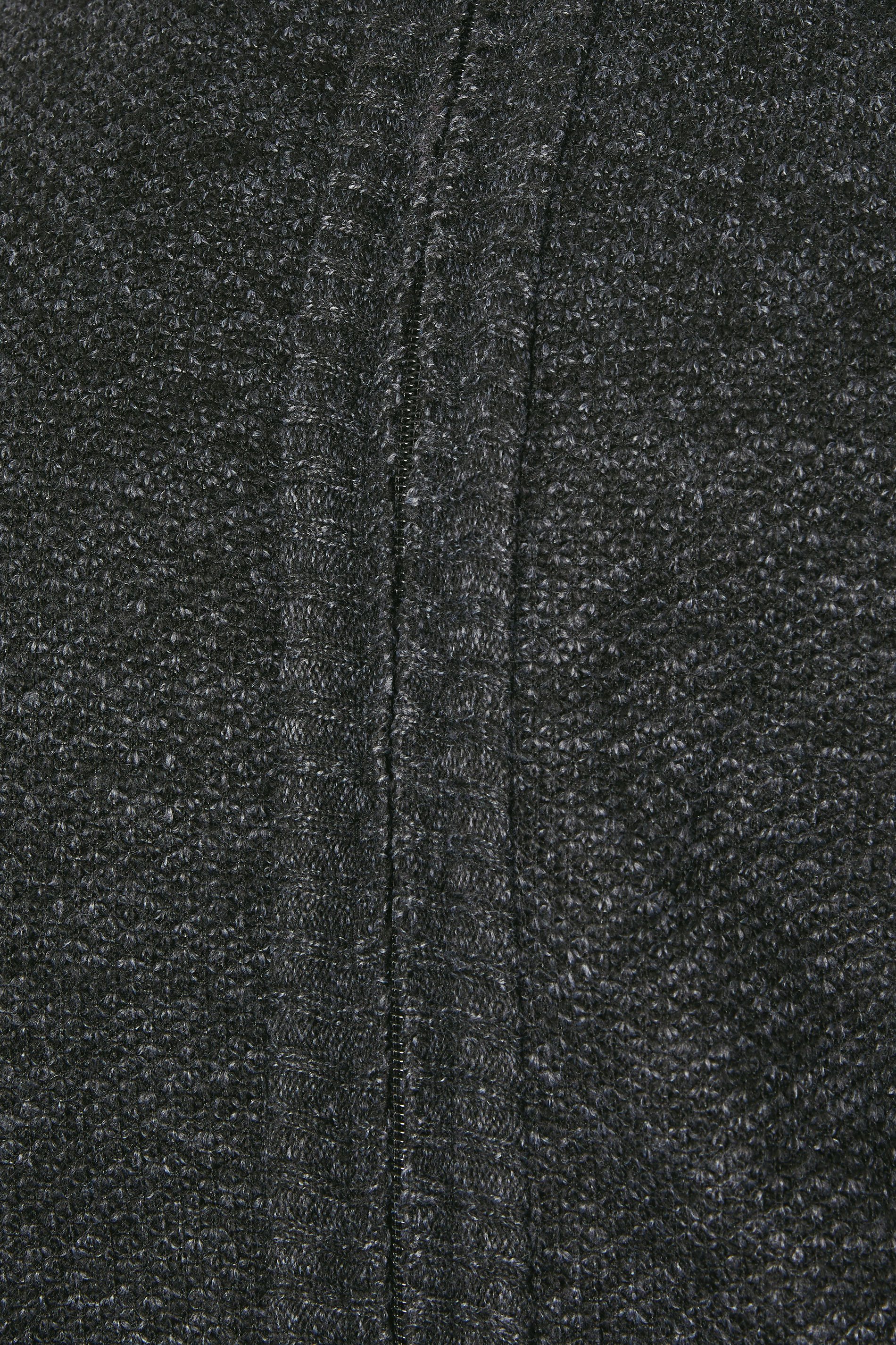 D555 Big & Tall Charcoal Grey Marl Zip Through Knitted Jumper | BadRhino 6