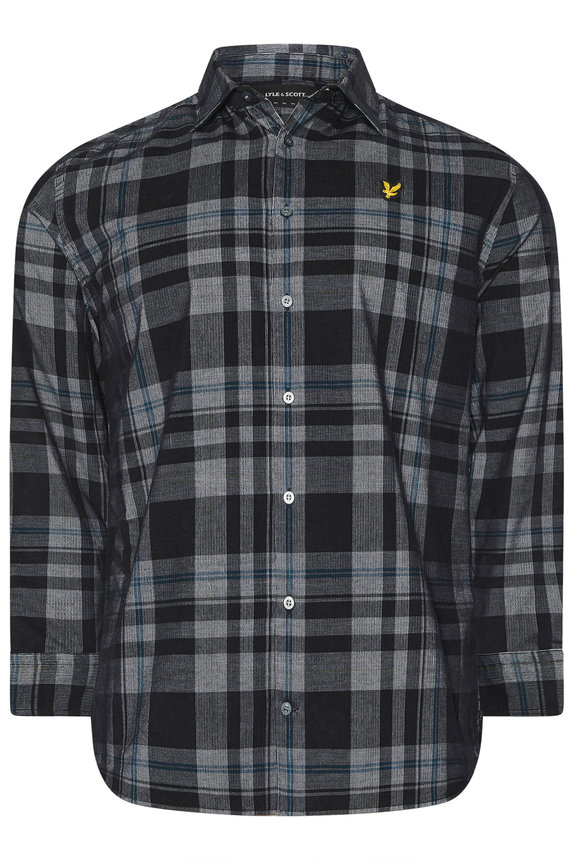 LYLE & SCOTT Big & Tall Black & White Check Shirt | BadRhino 4