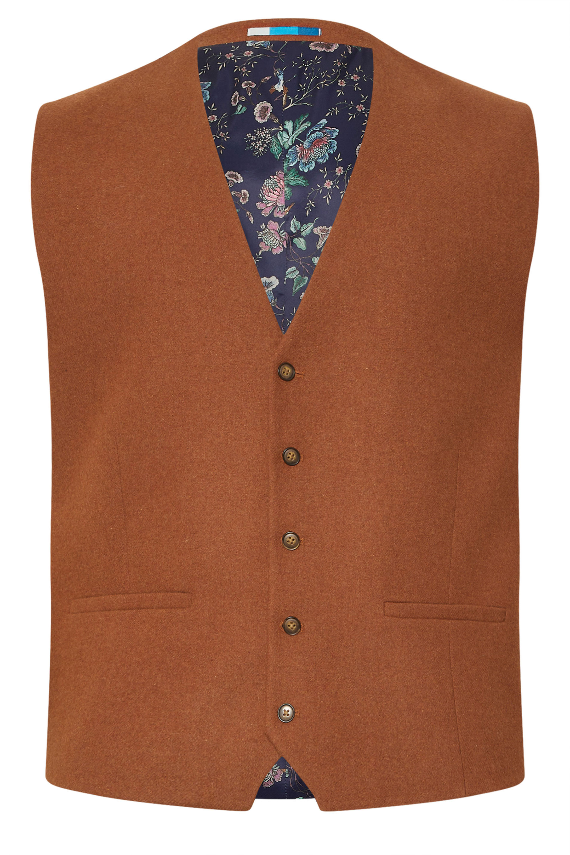 BadRhino Tailoring Big & Tall Rust Orange Tweed Waistcoat | BadRhino 9