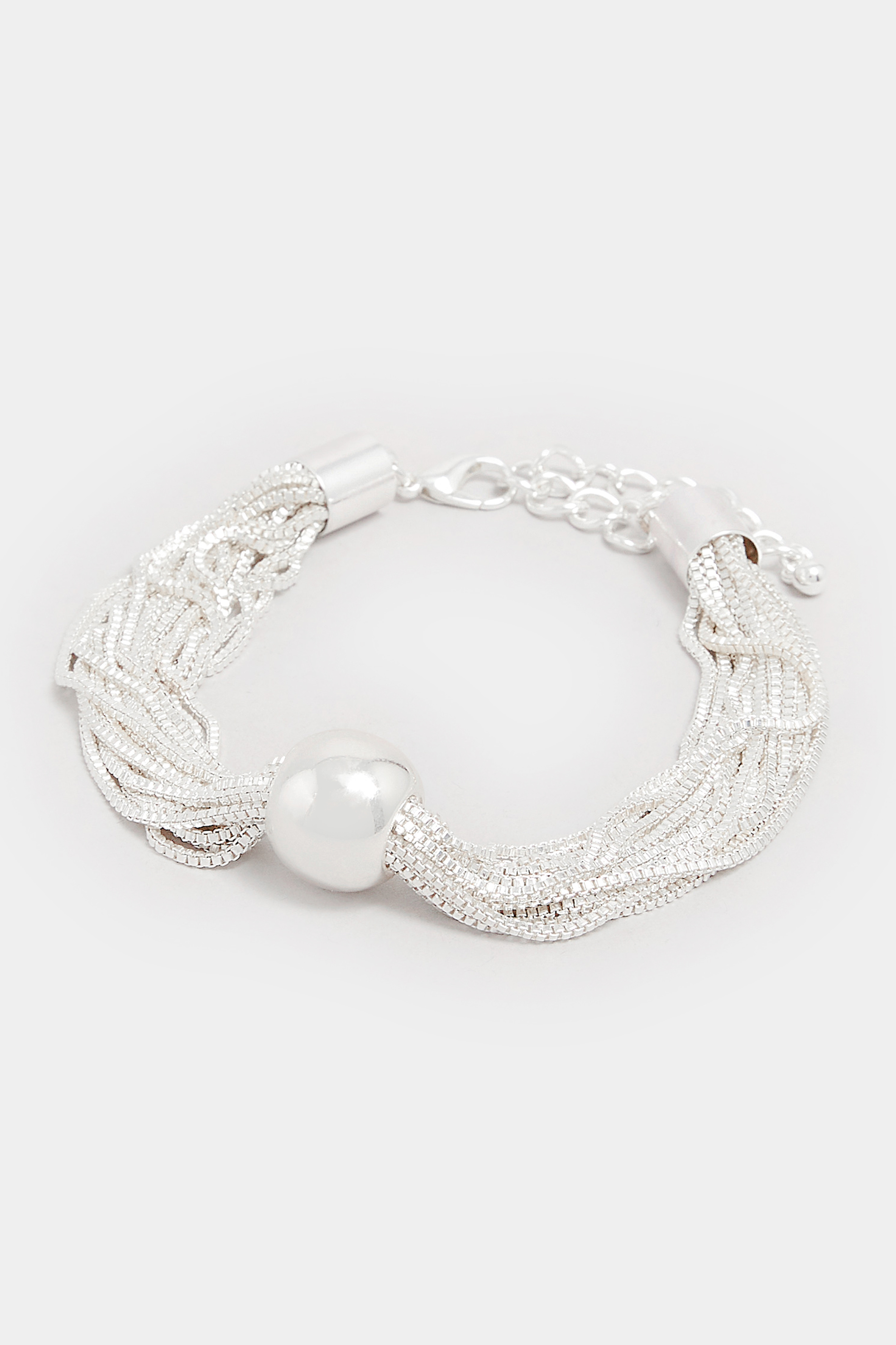 Silver Tone Ball Charm Layered Bracelet | Yours Clothing 2