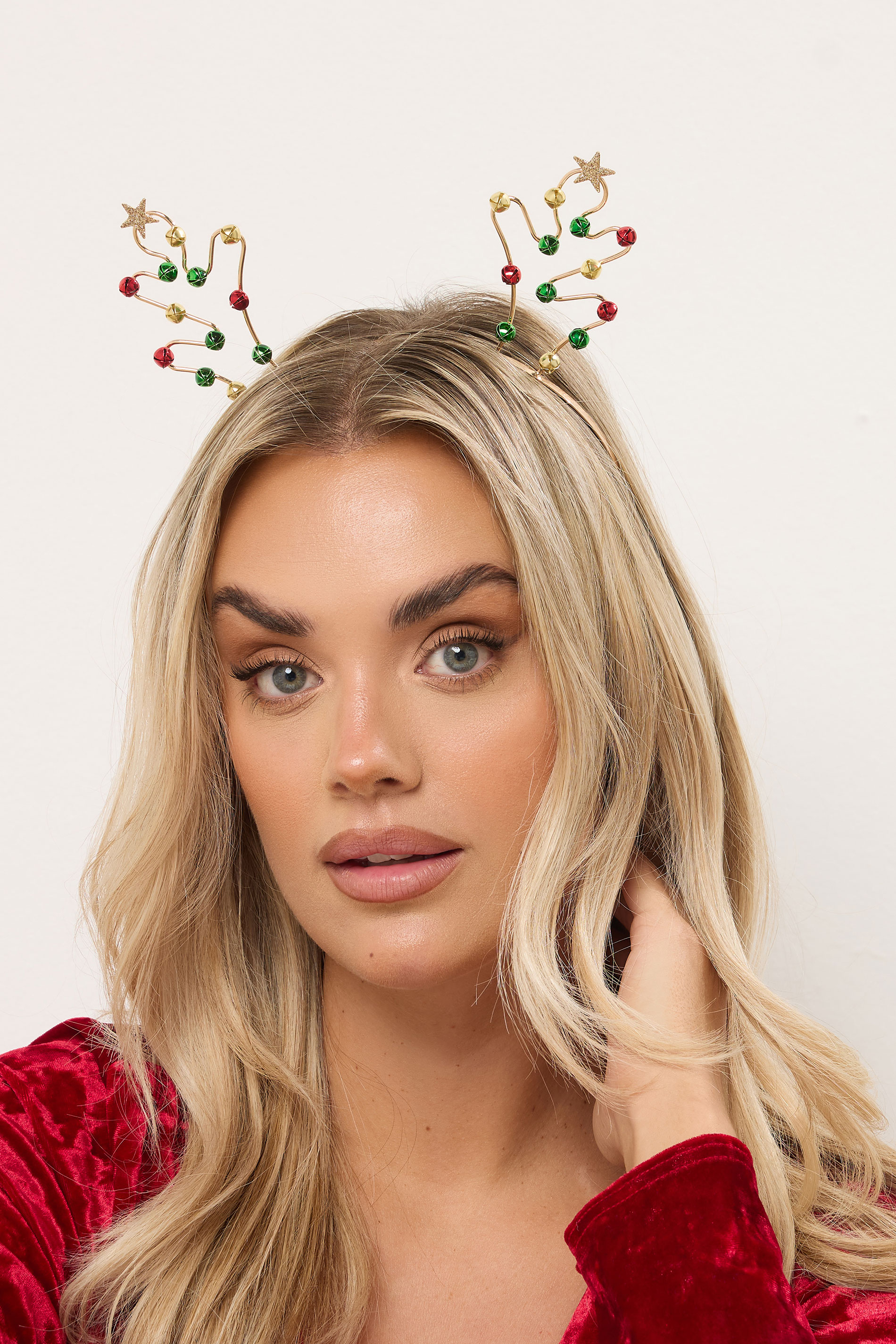 Gold Tone Novelty Reindeer Christmas Headband | Yours Clothing 1