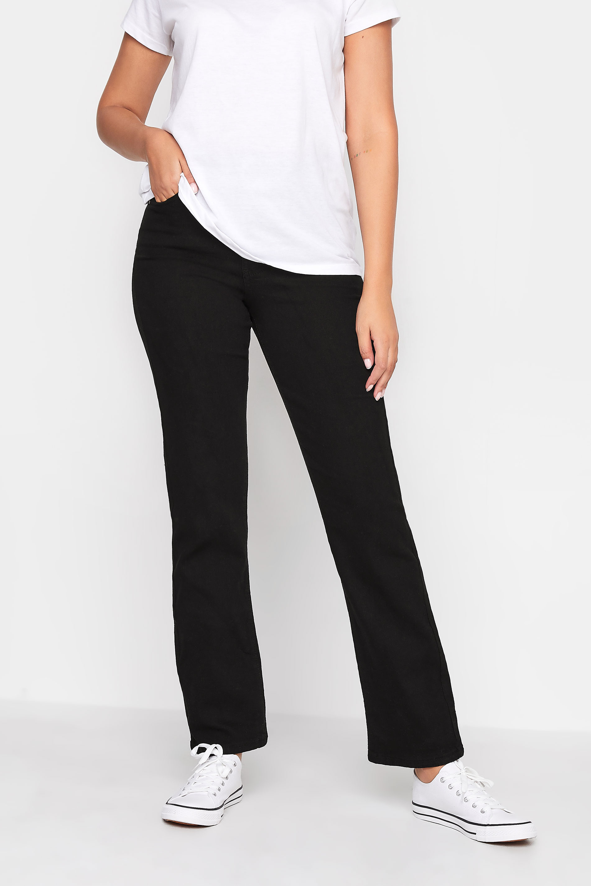 LTS Tall Women's Black Straight Leg Jeans | Long Tall Sally  1