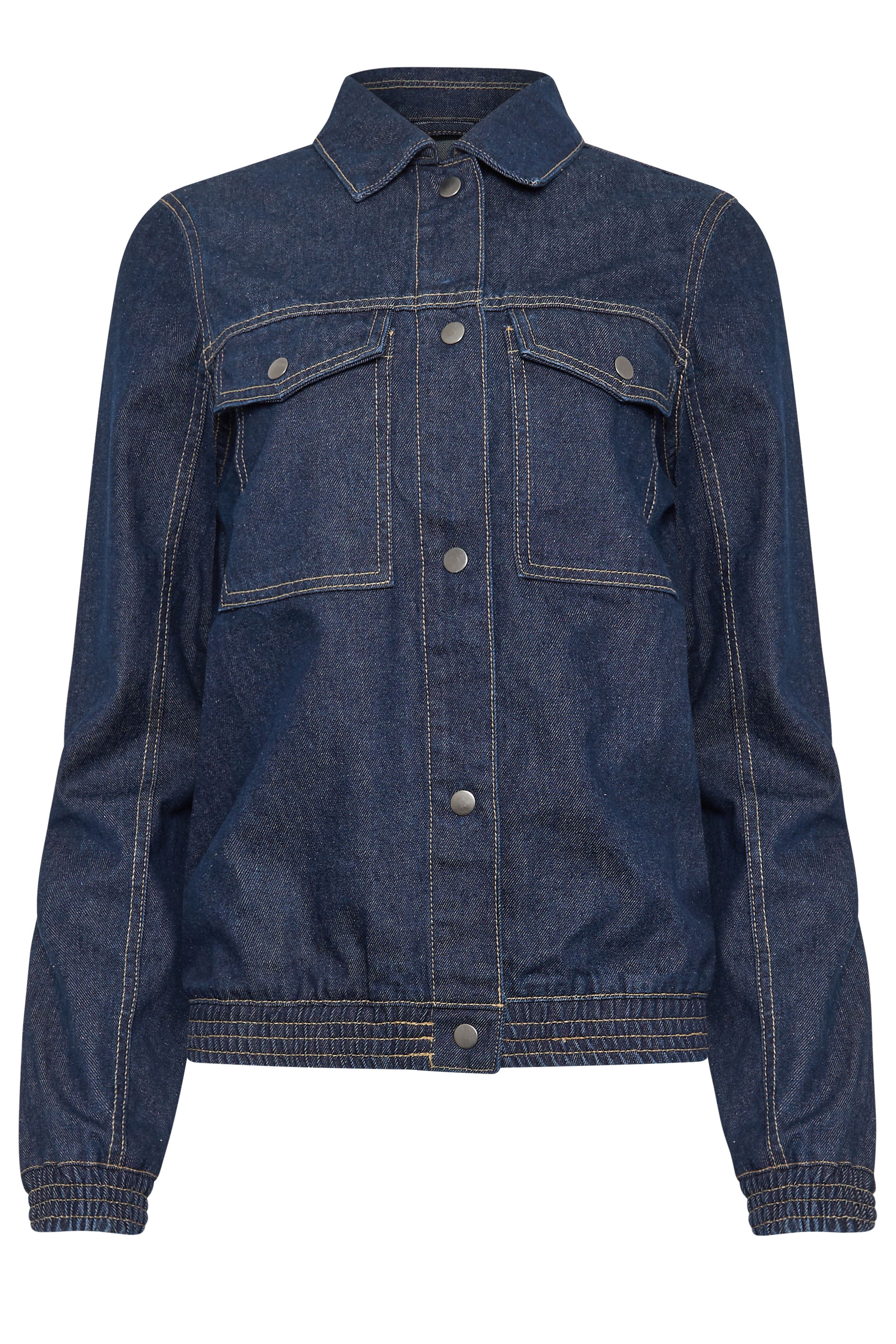 LTS Tall Indigo Blue Denim Bomber Jacket | Long Tall Sally 6