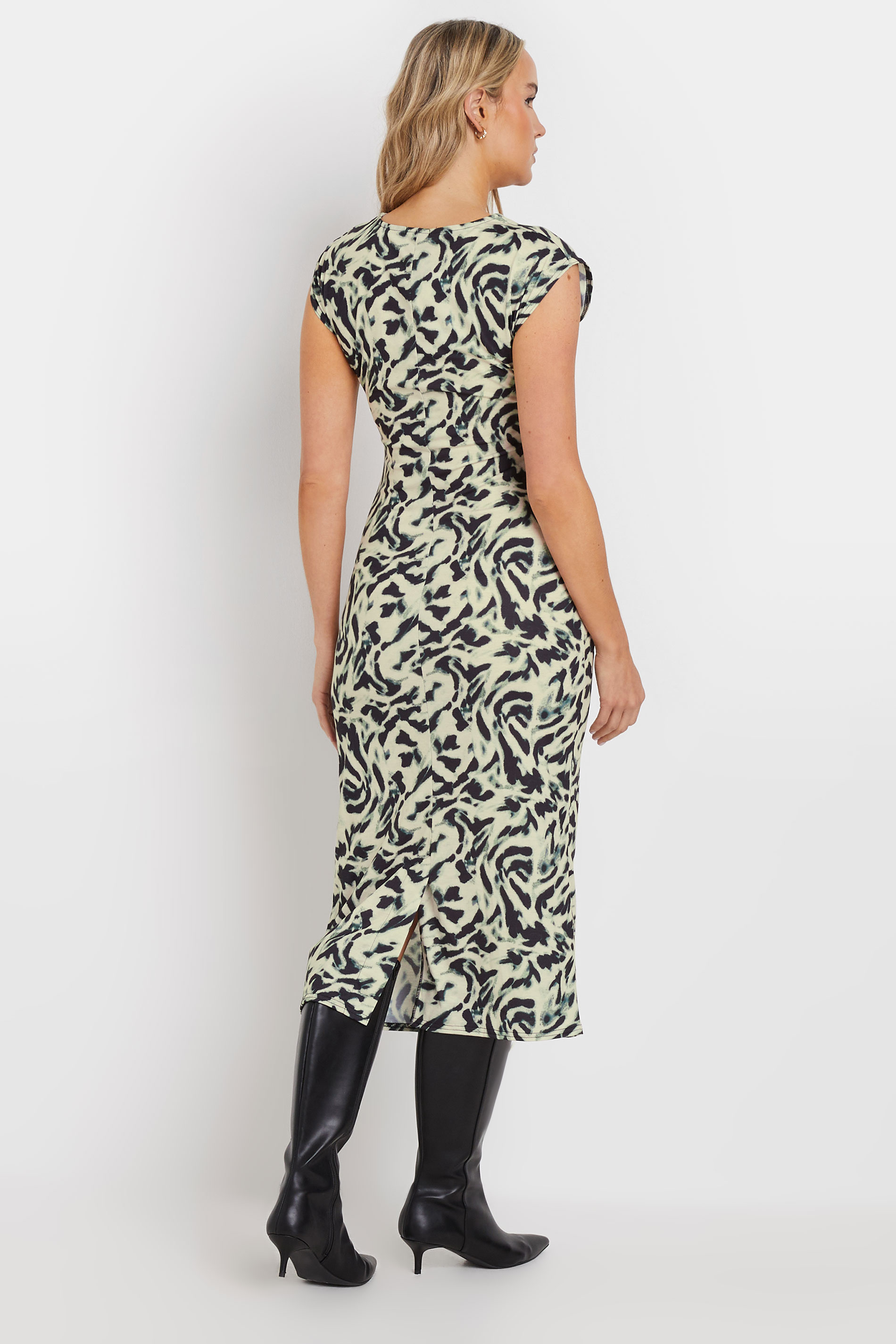 LTS Tall Natural Brown Abstract Print Midaxi Dress | Long Tall Sally 3