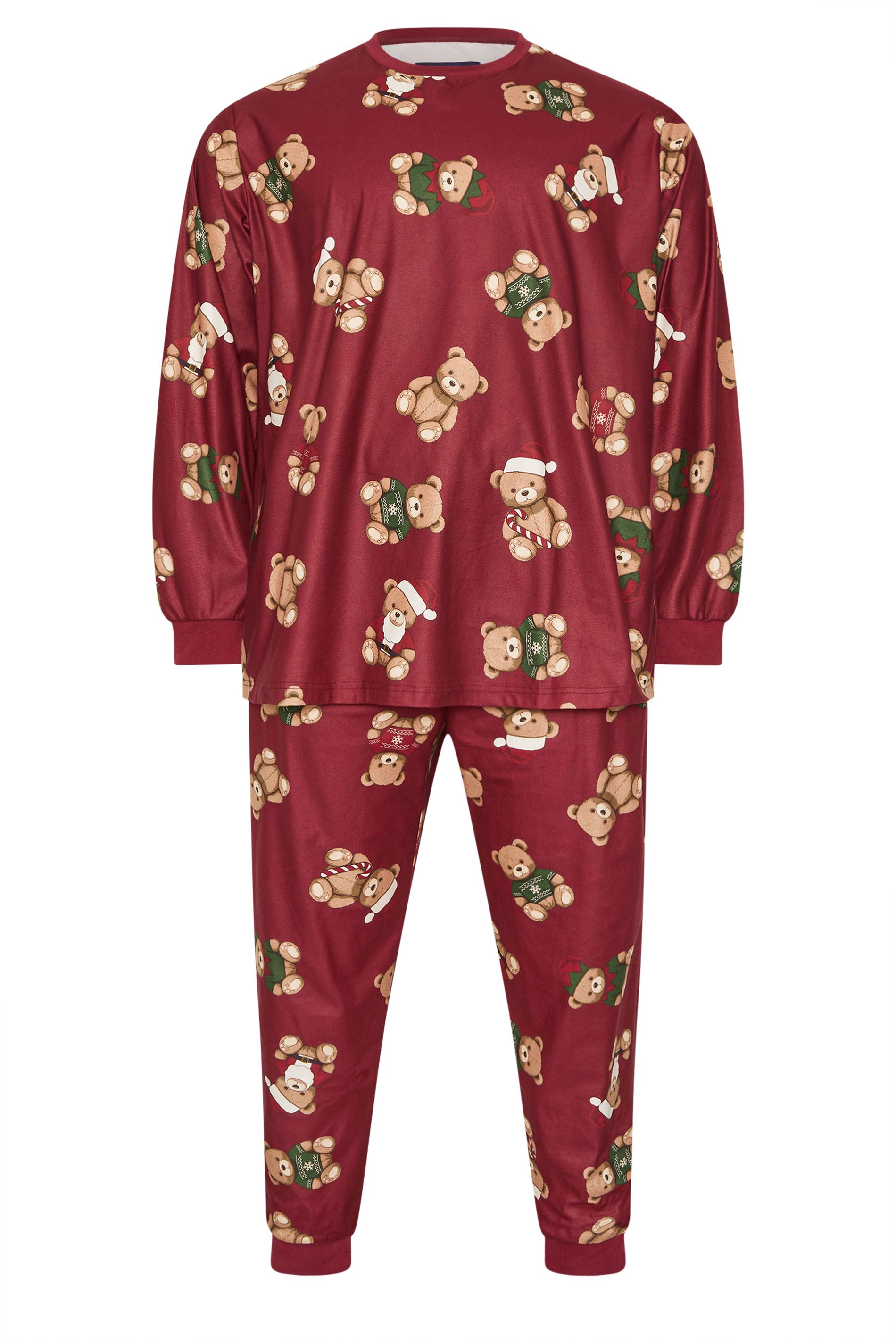 BadRhino Big & Tall Red Teddy Bear Pyjama Set | BadRhino 7