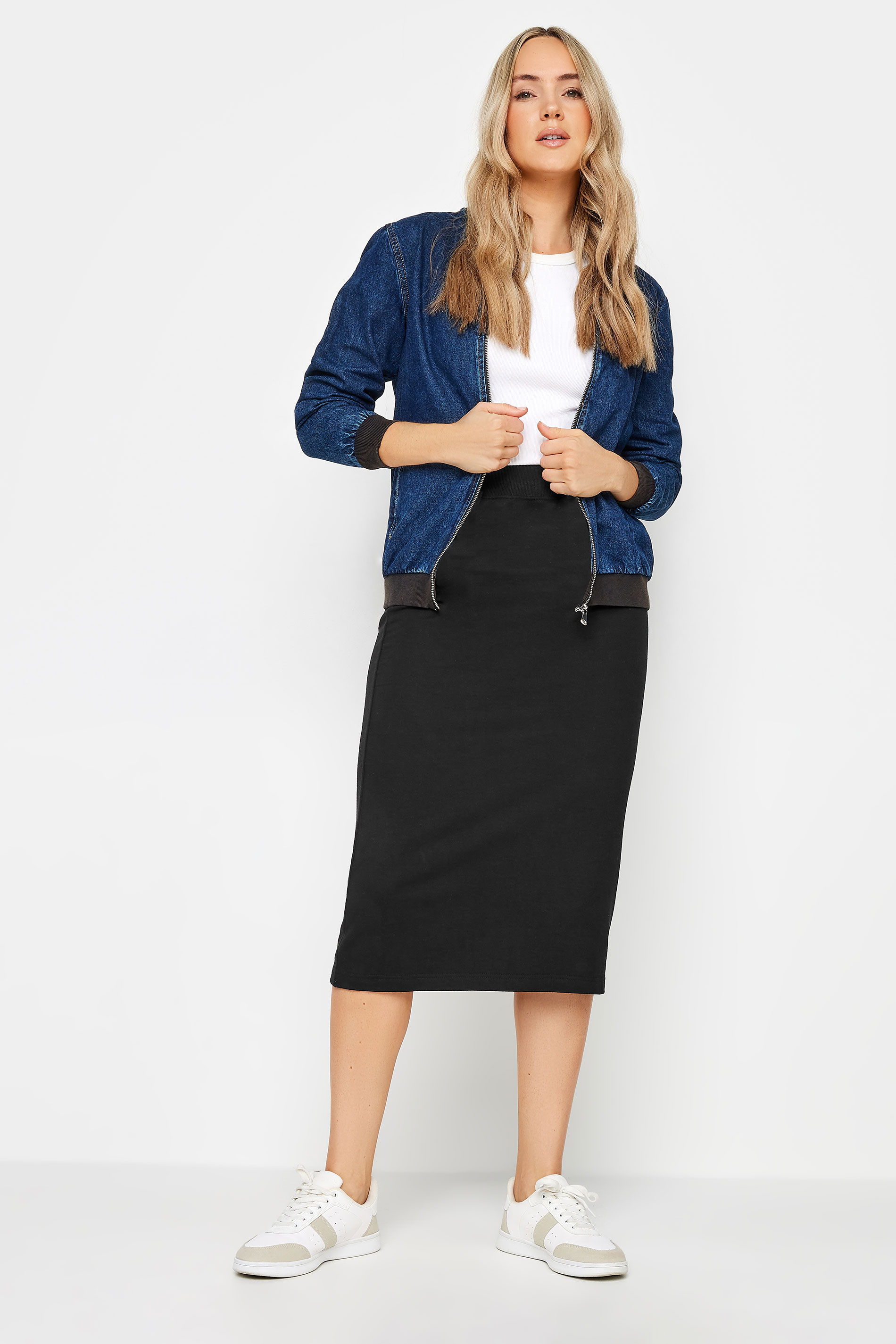 LTS Tall Women's Black Midi Sweat Skirt | Long Tall Sally 1