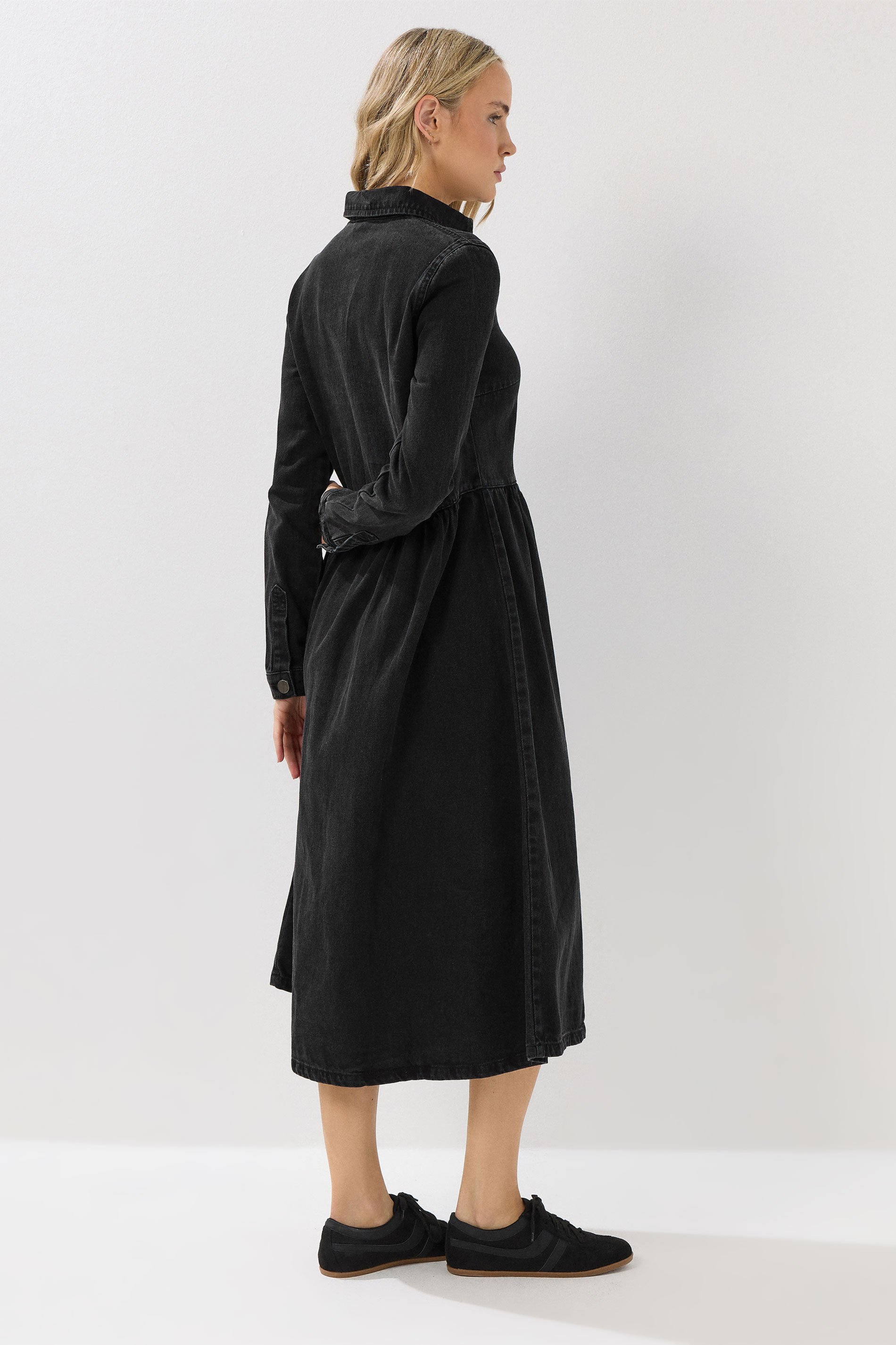 LTS Tall Black Denim Midaxi Dress | Long Tall Sally 5