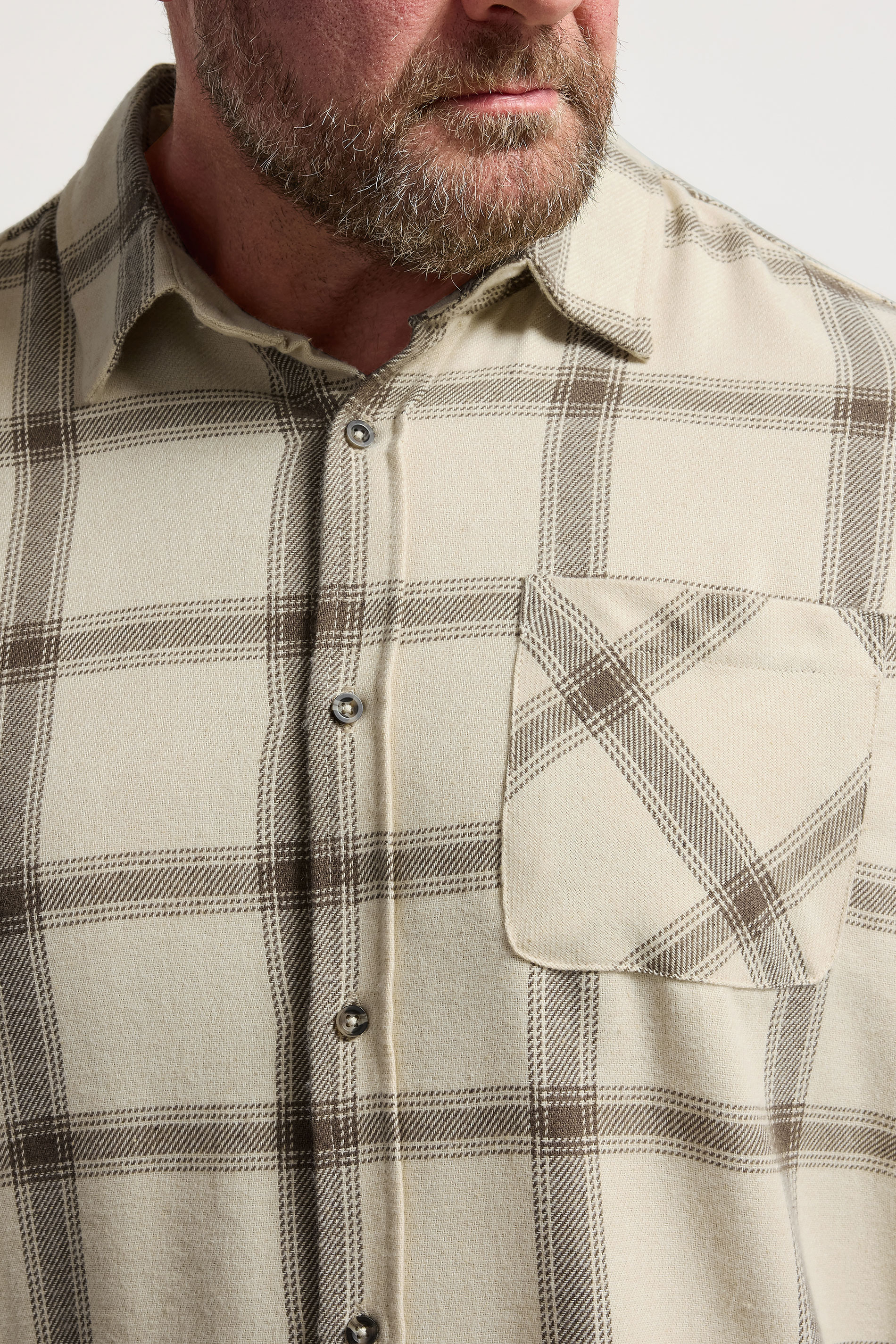 BadRhino Big & Tall Brown Checked Long Sleeve Shirt | BadRhino 5