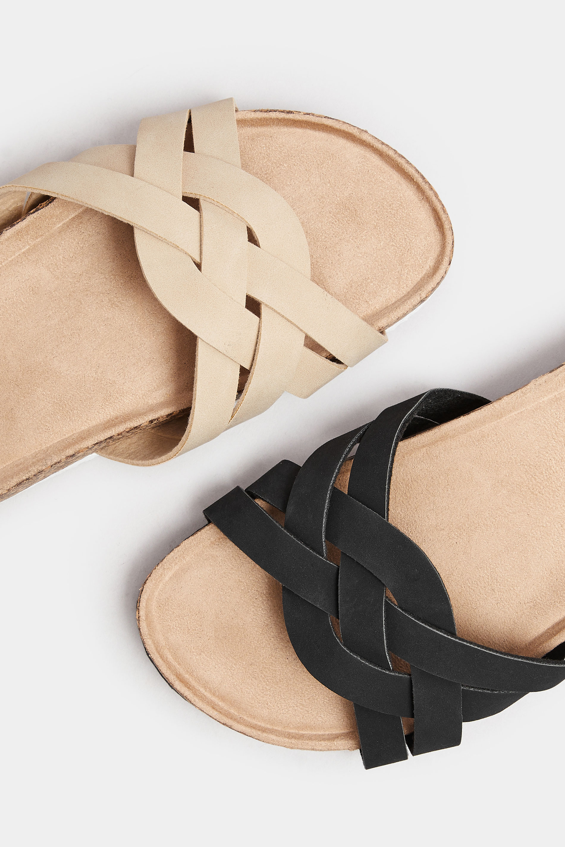 Nude Woven Sandals In Extra Wide EEE Fit | Yours Clothing 6