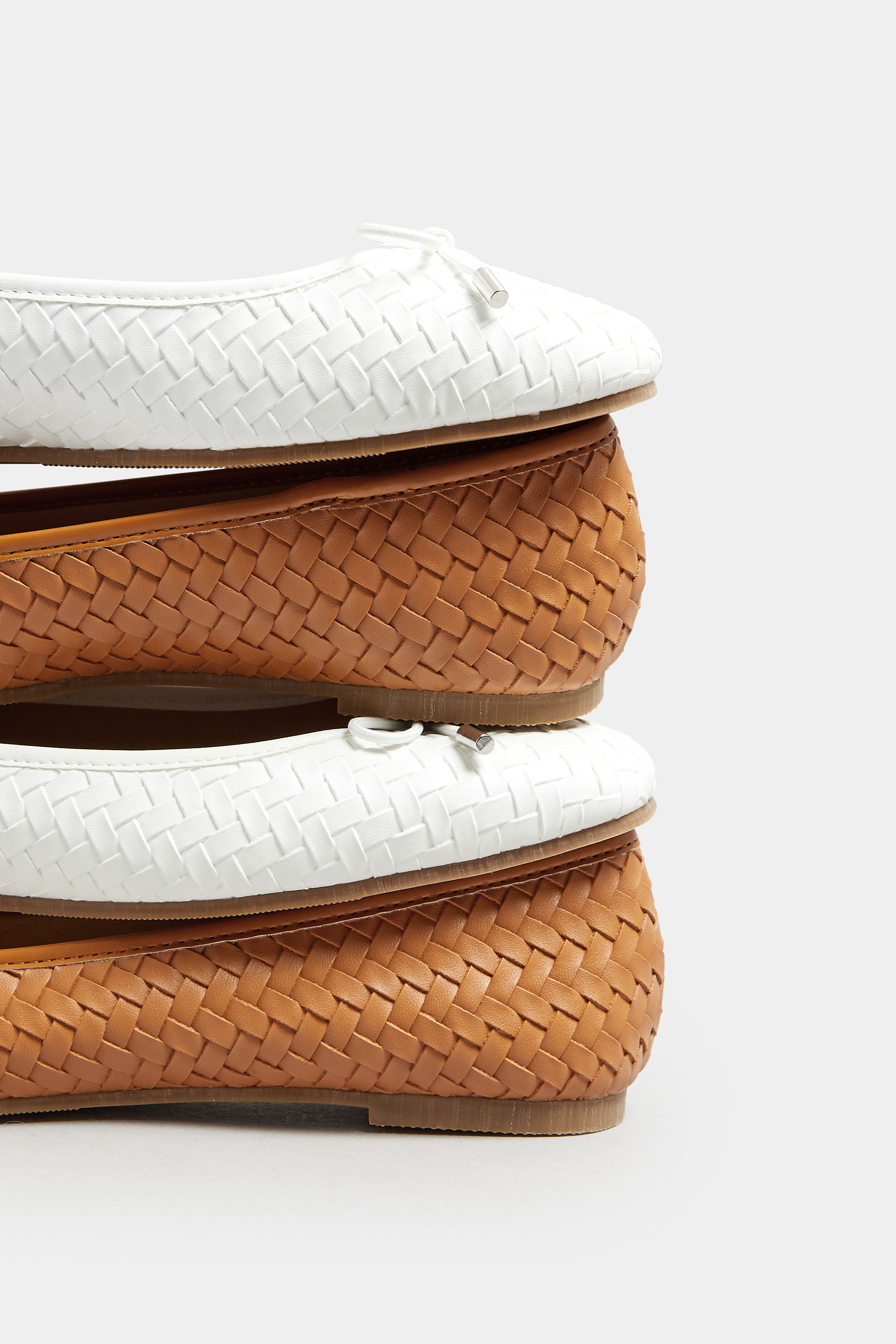 LTS Tan Brown Woven Ballerina Pumps In Standard Fit | Long Tall Sally 6