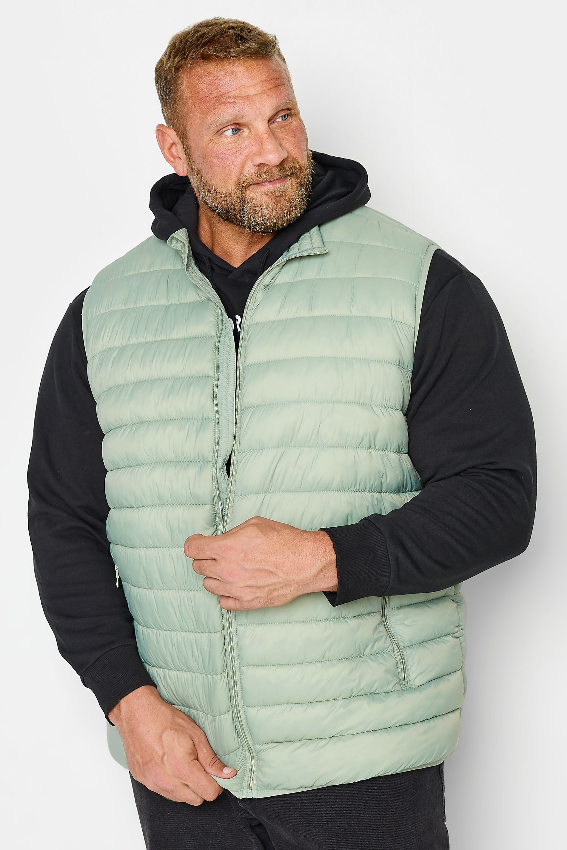BadRhino Big & Tall Light Green Puffer Gilet | BadRhino 3