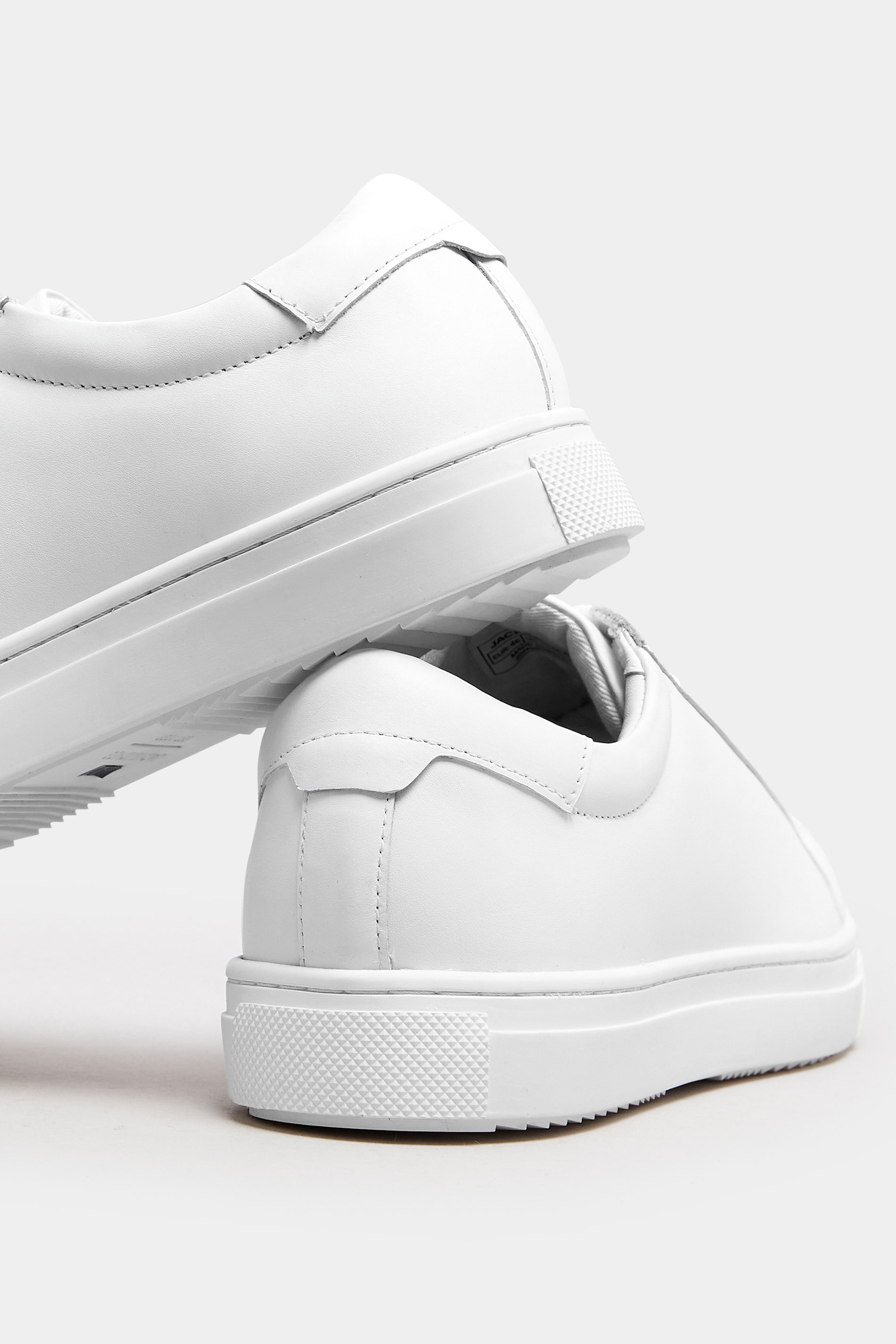 JACK & JONES White Leather Trainers | BadRhino 3