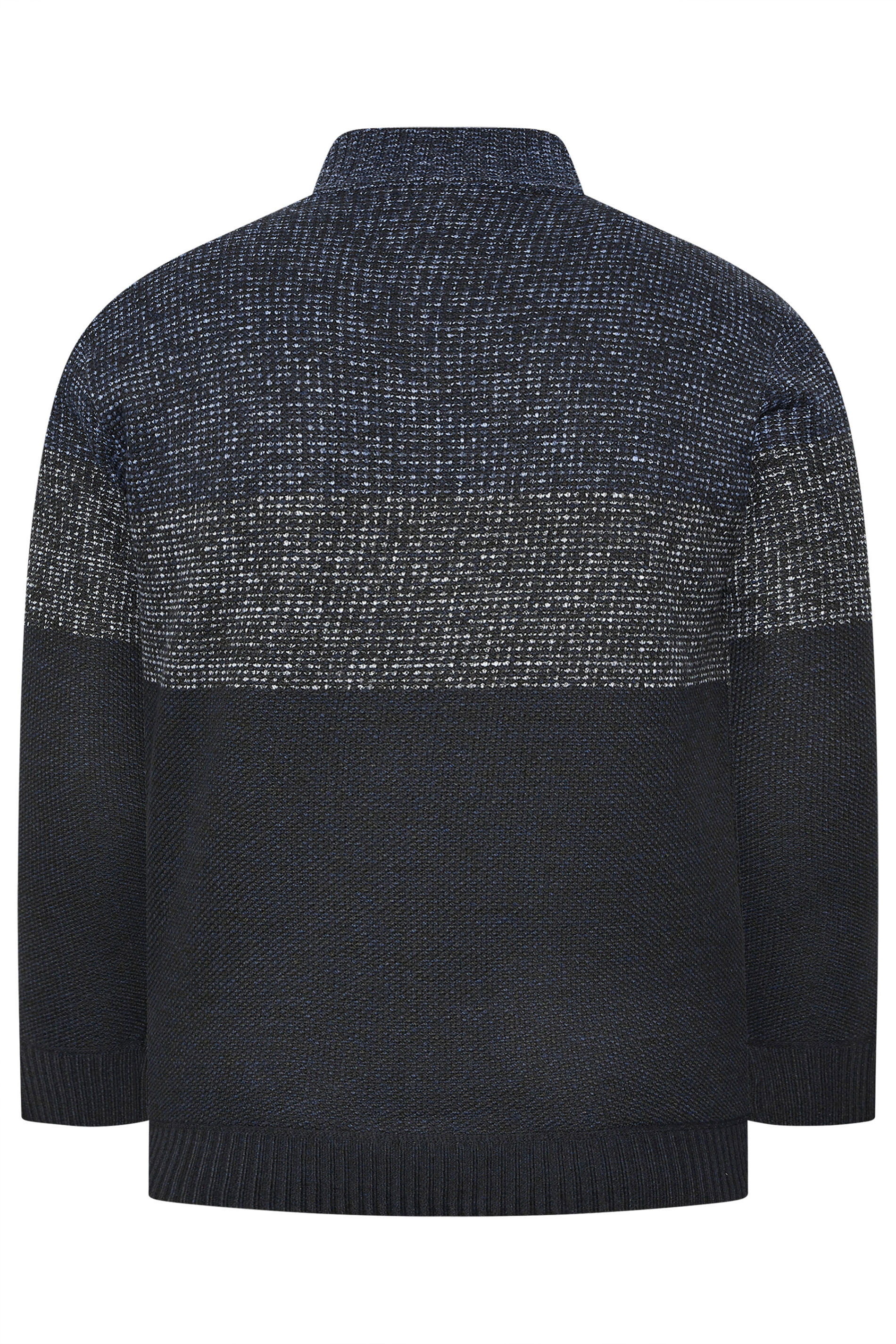 BadRhino Big & Tall Navy Blue Colour Block Quarter Zip Jumper | BadRhino 6