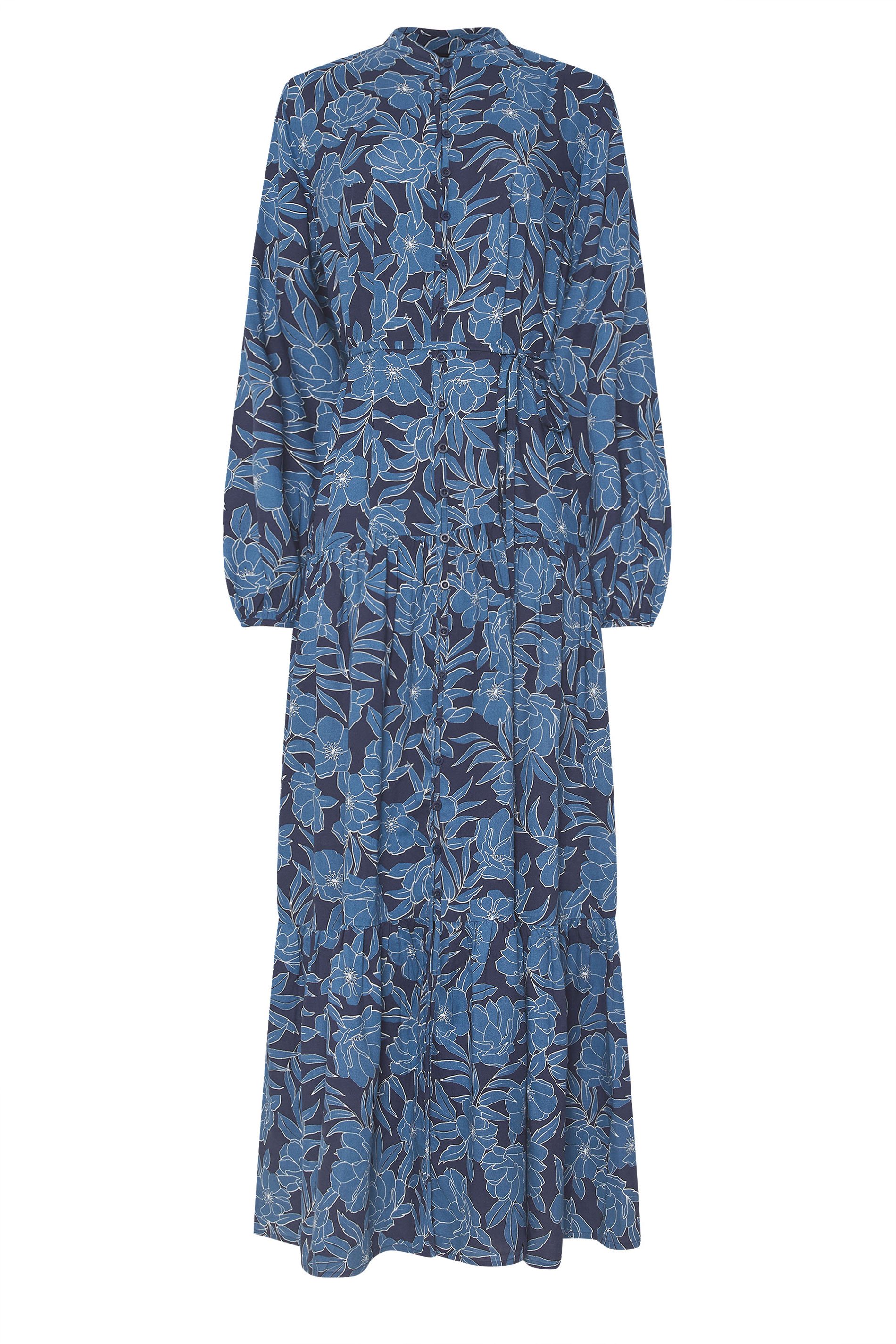 LTS Tall Navy Blue Floral Tie Waist Maxi Dress | Long Tall Sally 5