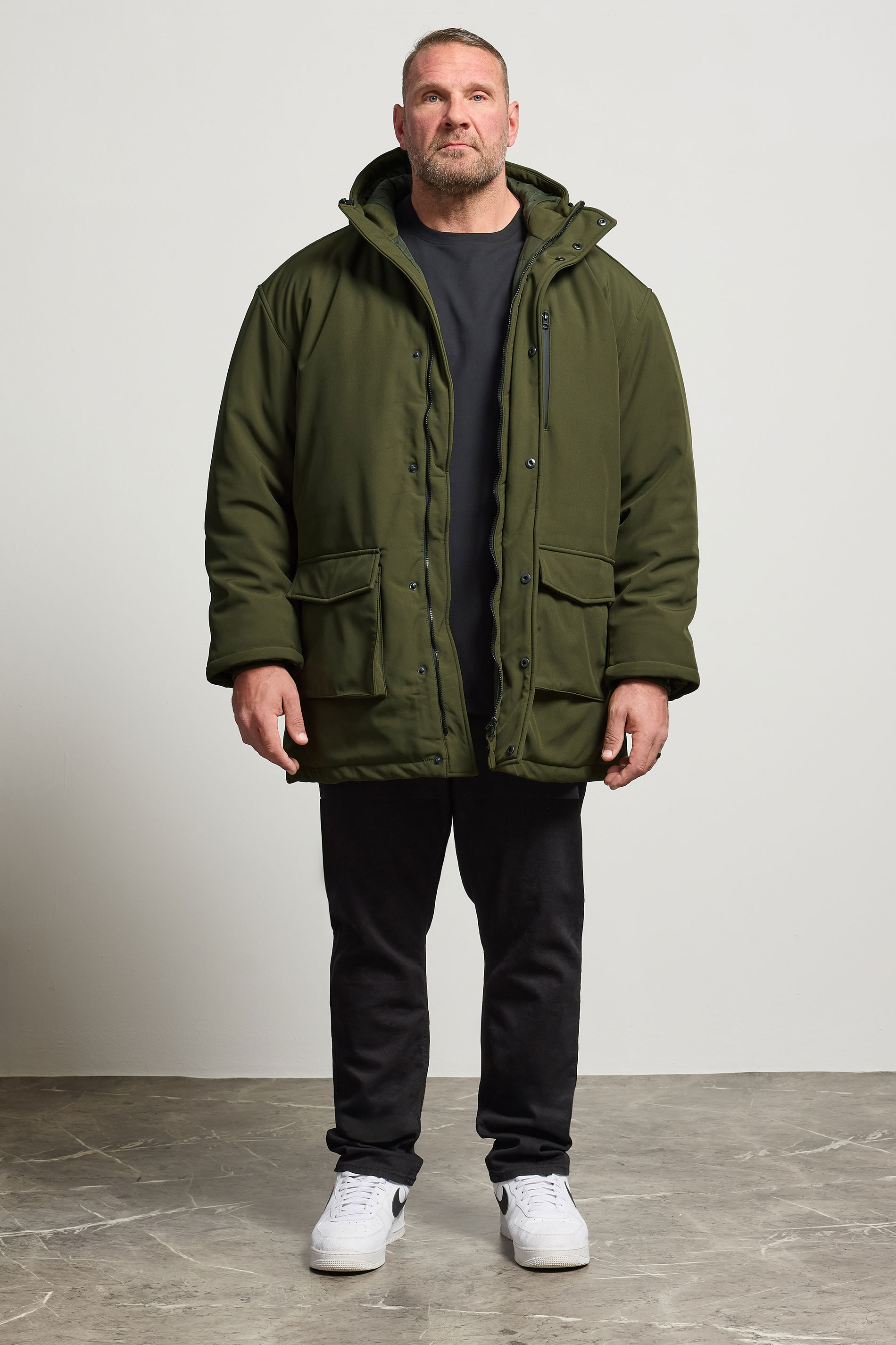 KAM Big & Tall Khaki Green Softshell Jacket | BadRhino 3