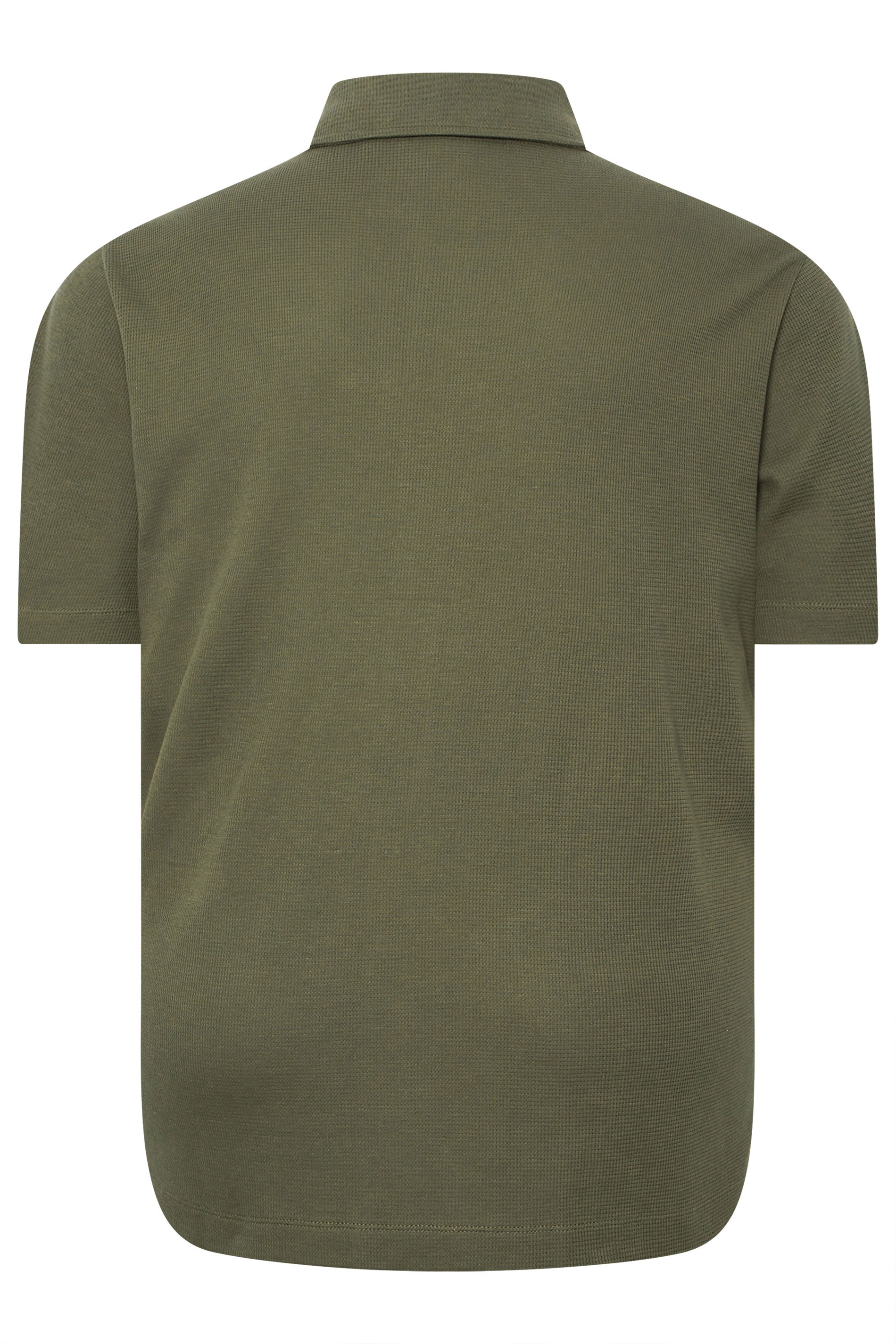 BadRhino Big & Tall Khaki Green Short Sleeve Textured Shirt | BadRhino 9
