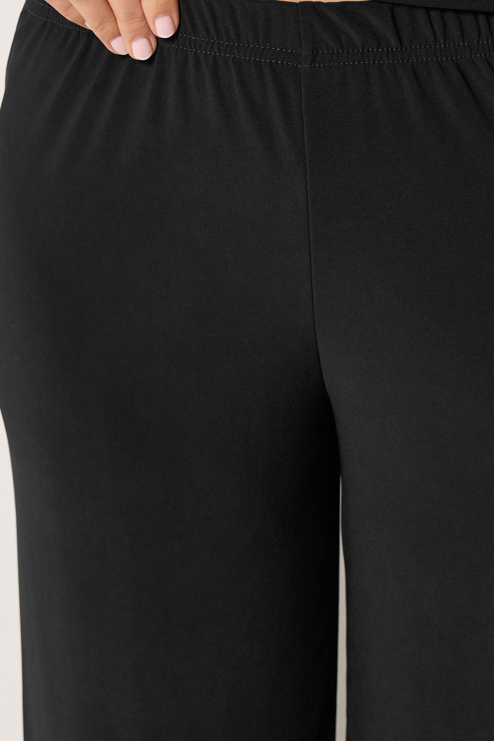 LTS Tall Women's Set Black Oversized T-Shirt & Wide Leg Trousers | Long Tall Sally 4