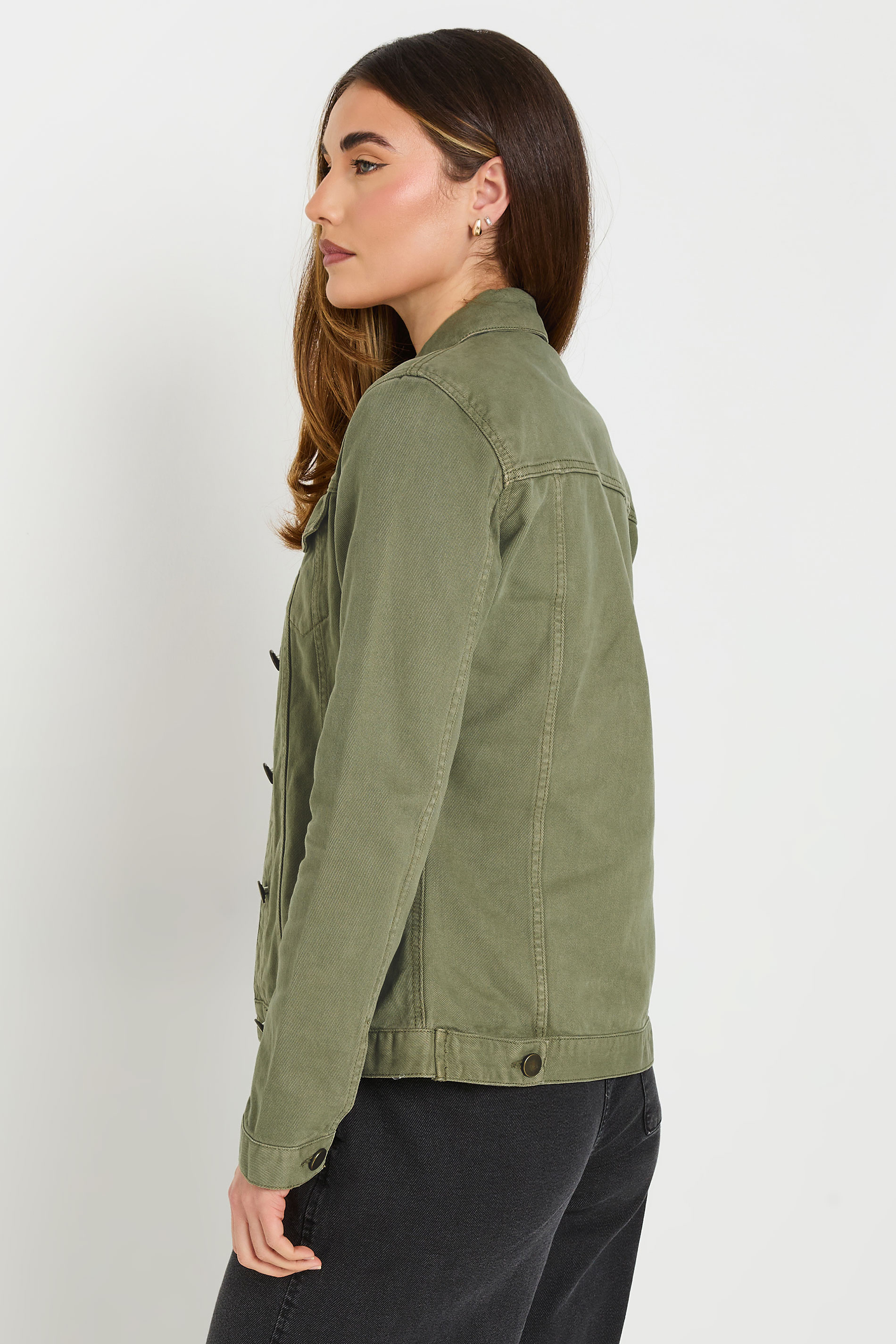 LTS Tall Khaki Green Denim Jacket | Long Tall Sally 6