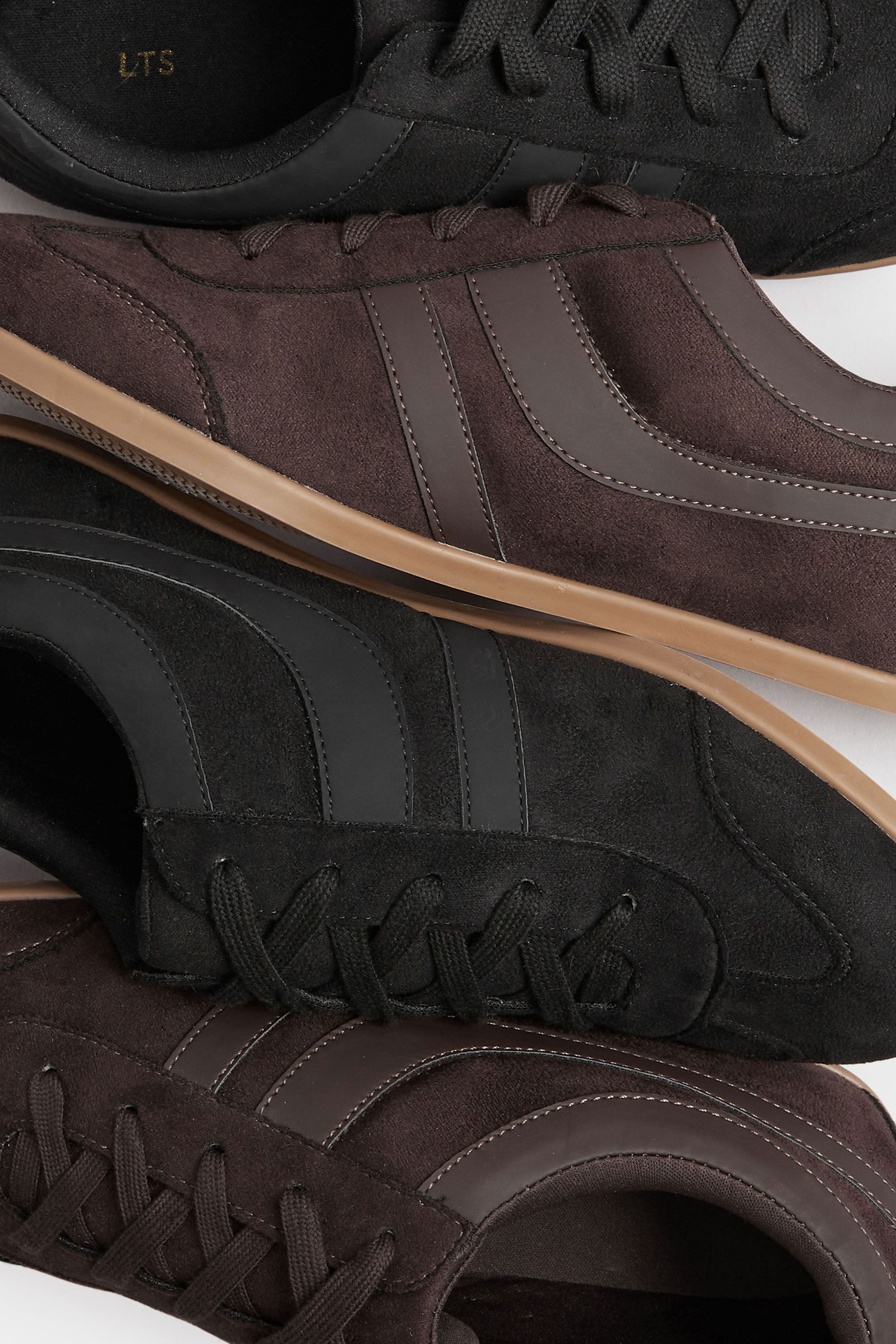 Black Low Retro Stripe Trainers In Extra Wide EEE Fit | Yours Clothing 6