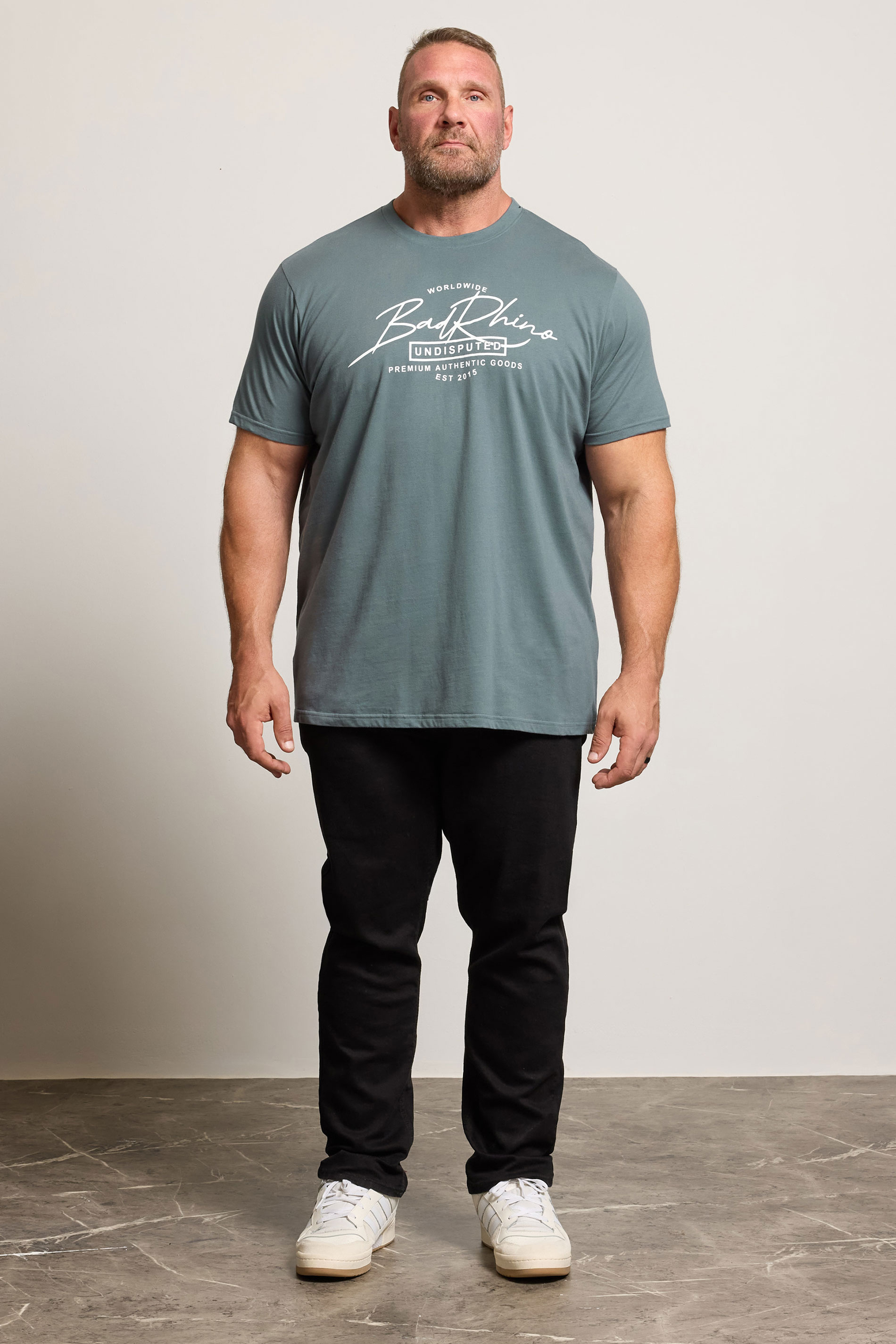 BadRhino Big & Tall Blue Script Graphic Print T-Shirt | BadRhino 3