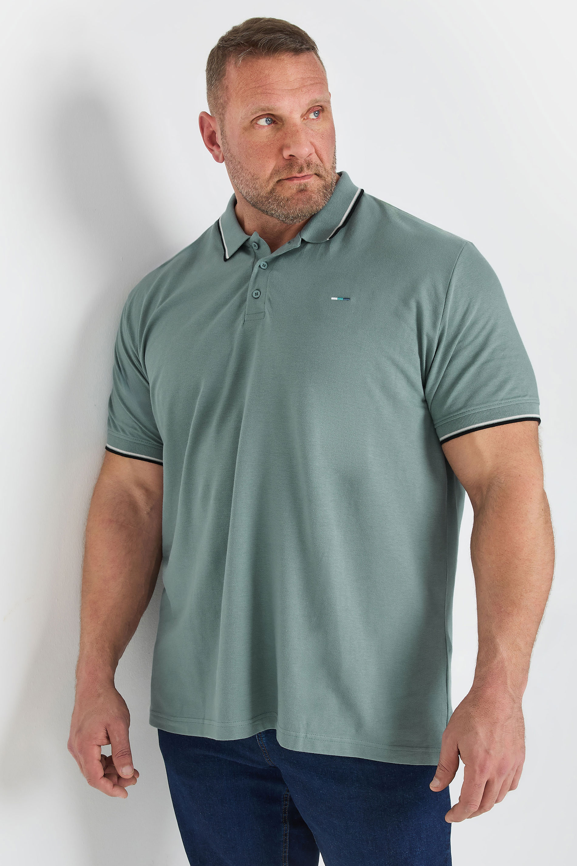 BadRhino Big & Tall 2 PACK Green and Natural Brown Tipped Polo | BadRhino 2
