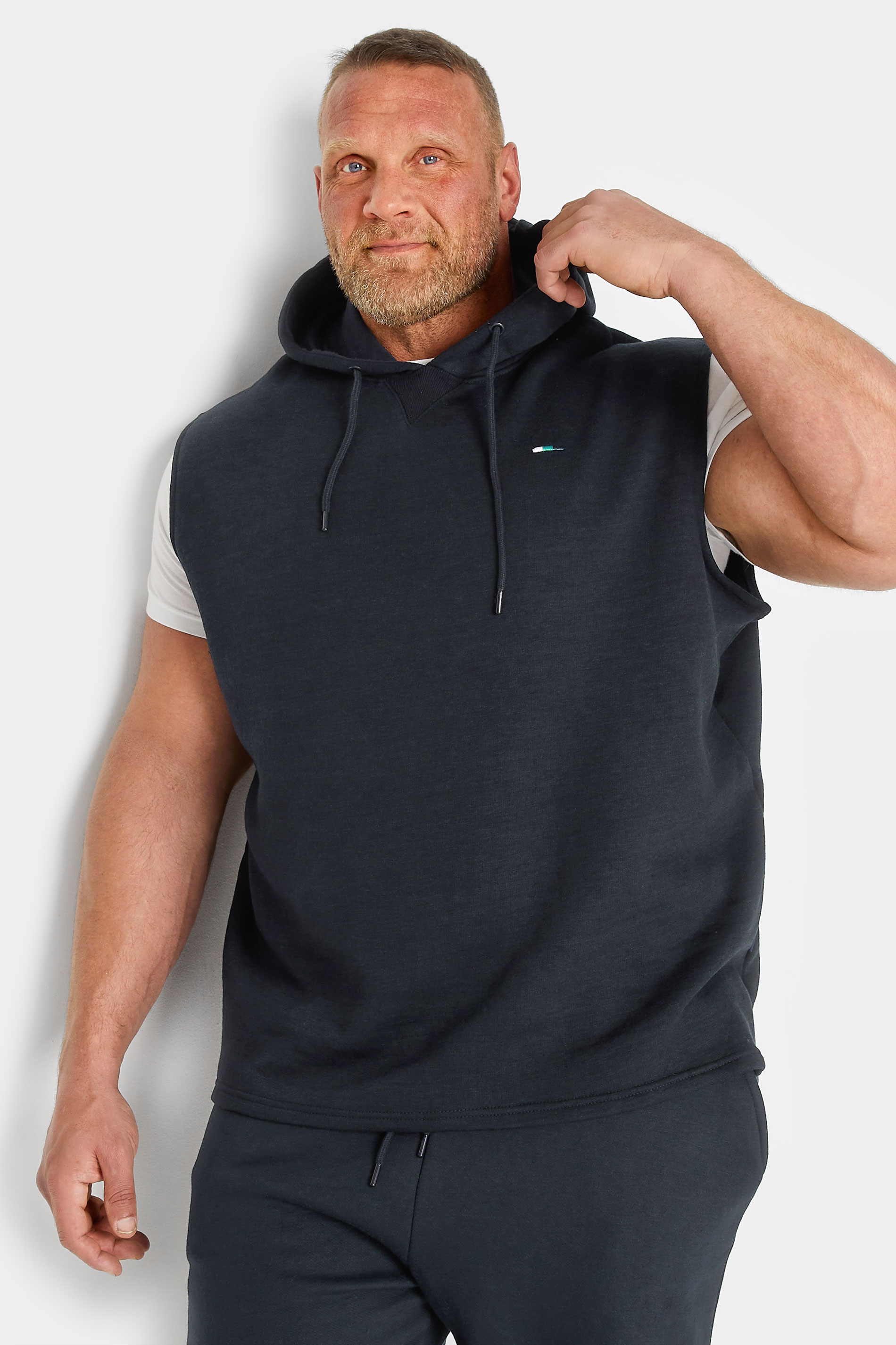 BadRhino Navy Blue Essential Sleeveless Hoodie | BadRhino 1