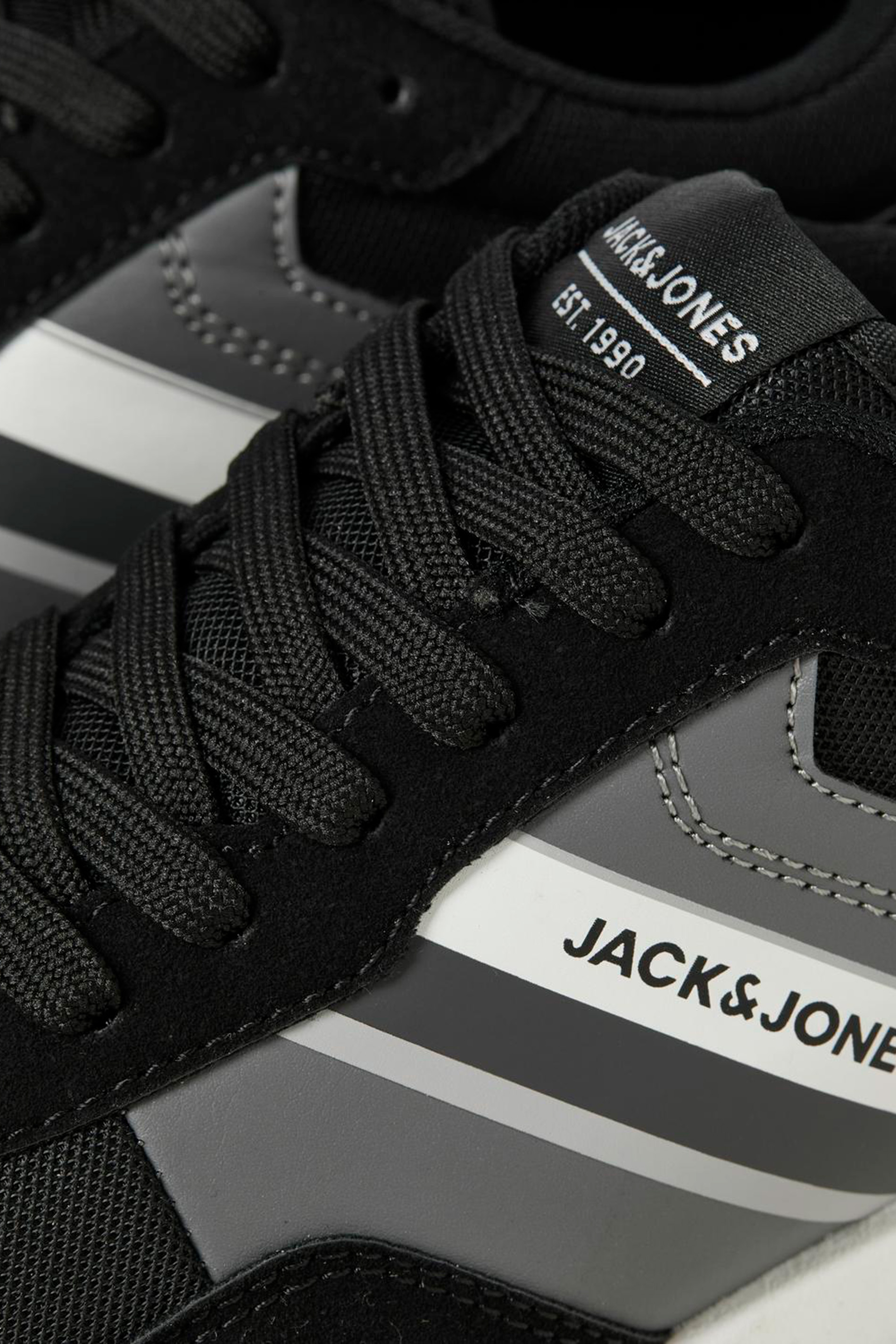 JACK & JONES Black & Grey Side Panel Trainers | BadRhino 5